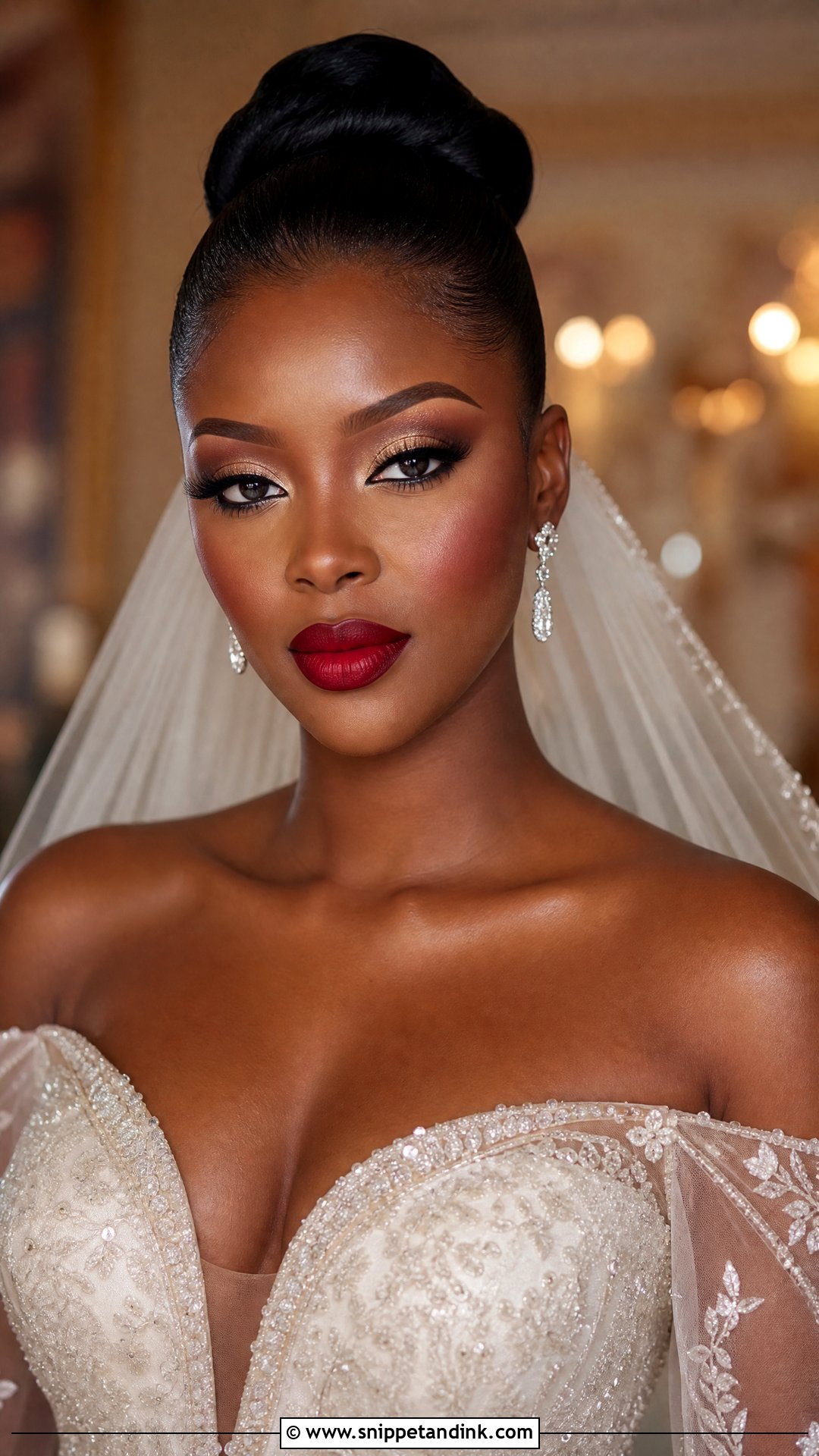 Full Glam Wedding Makeup With Red Lipstick - Snippet and Ink - 20 Wedding Makeup Red Lipstick Ideas