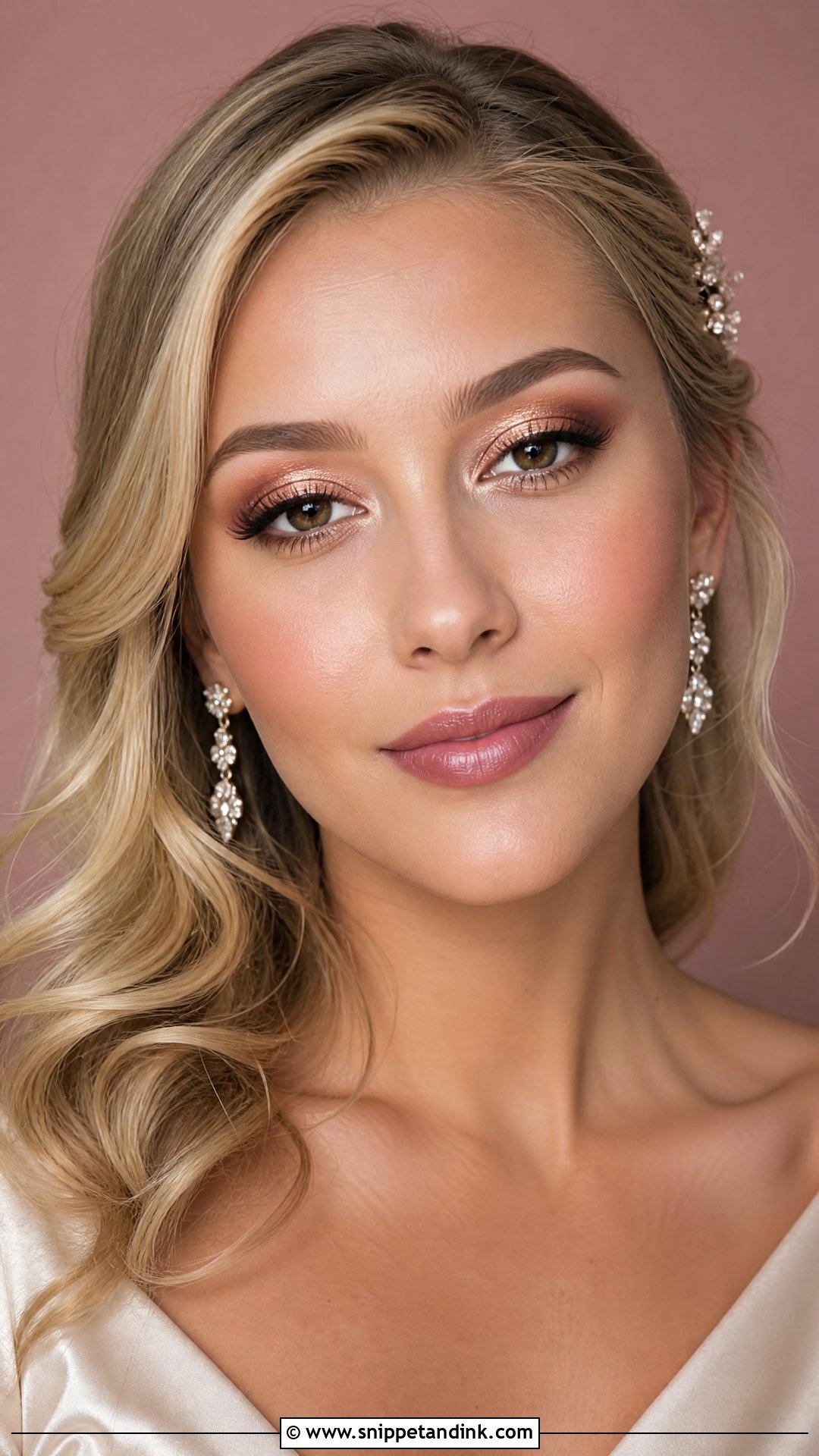 Full Glam Wedding Makeup With Rose Gold Eyes - Snippet and Ink - 30 Full Glam Wedding Makeup Ideas