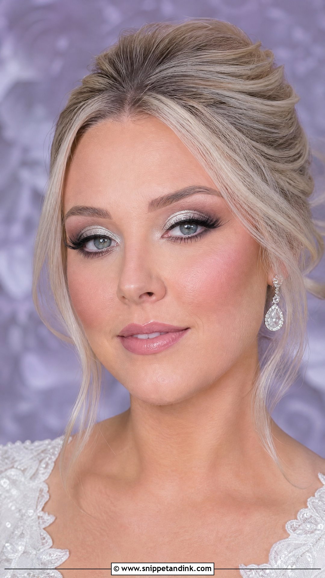 Full Glam Wedding Makeup With Silver Eyeshadow - Snippet and Ink - 30 Full Glam Wedding Makeup Ideas