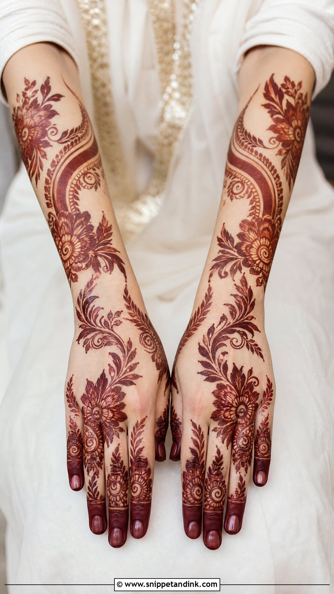 Full Hand Arabic Bridal Mehndi Design - Snippet and Ink - 20 Full Bridal Mehndi Designs