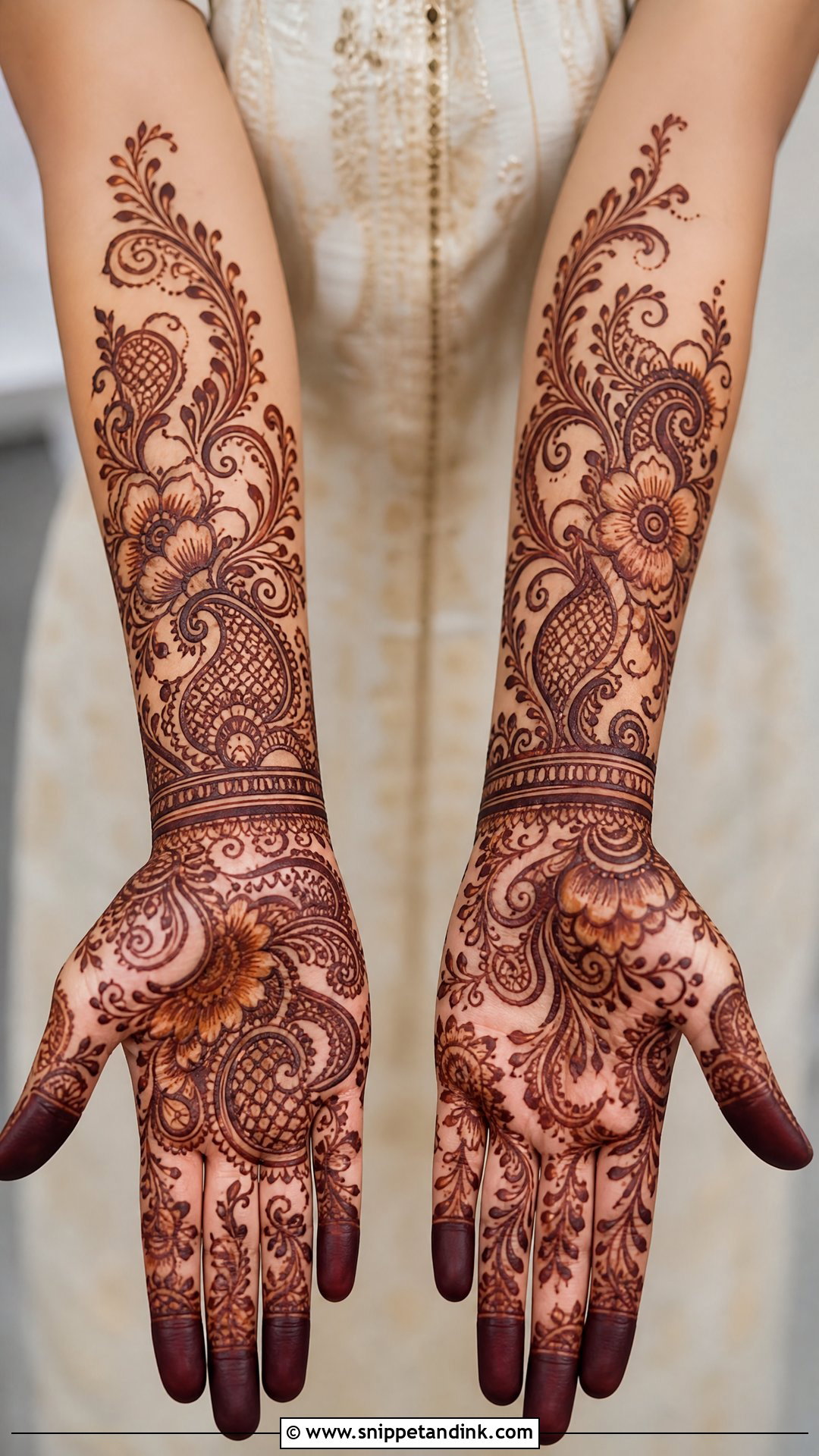Full Hand Arabic Bridal Mehndi Design - Snippet and Ink - 25 Arabic Wedding Mehndi Designs