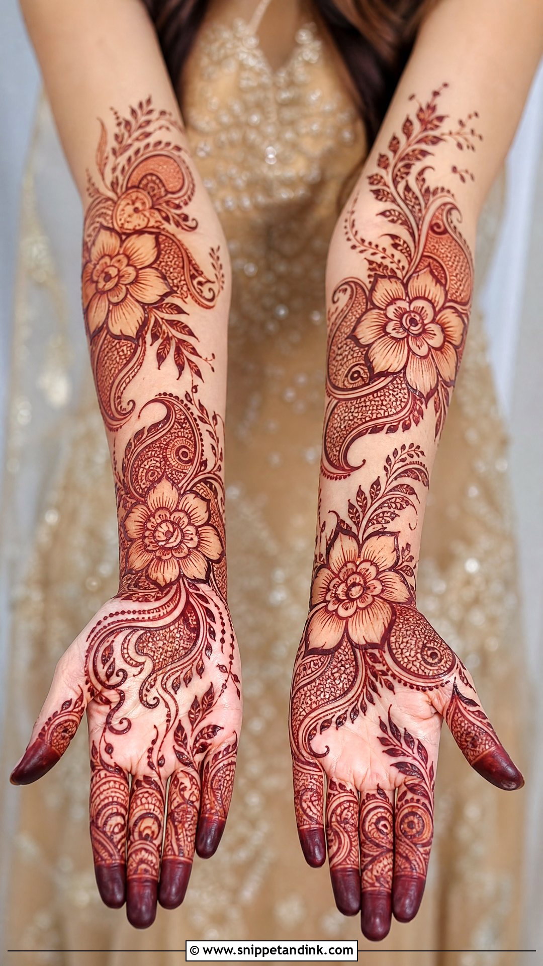 Full Hand Arabic Bridal Mehndi - Snippet and Ink - 25 Arabic Mehndi Designs Brides