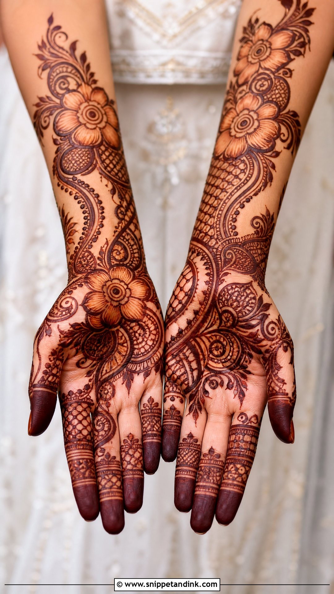 Full Hand Arabic Mehndi Design - Snippet and Ink - 35 Arabic Mehndi Designs