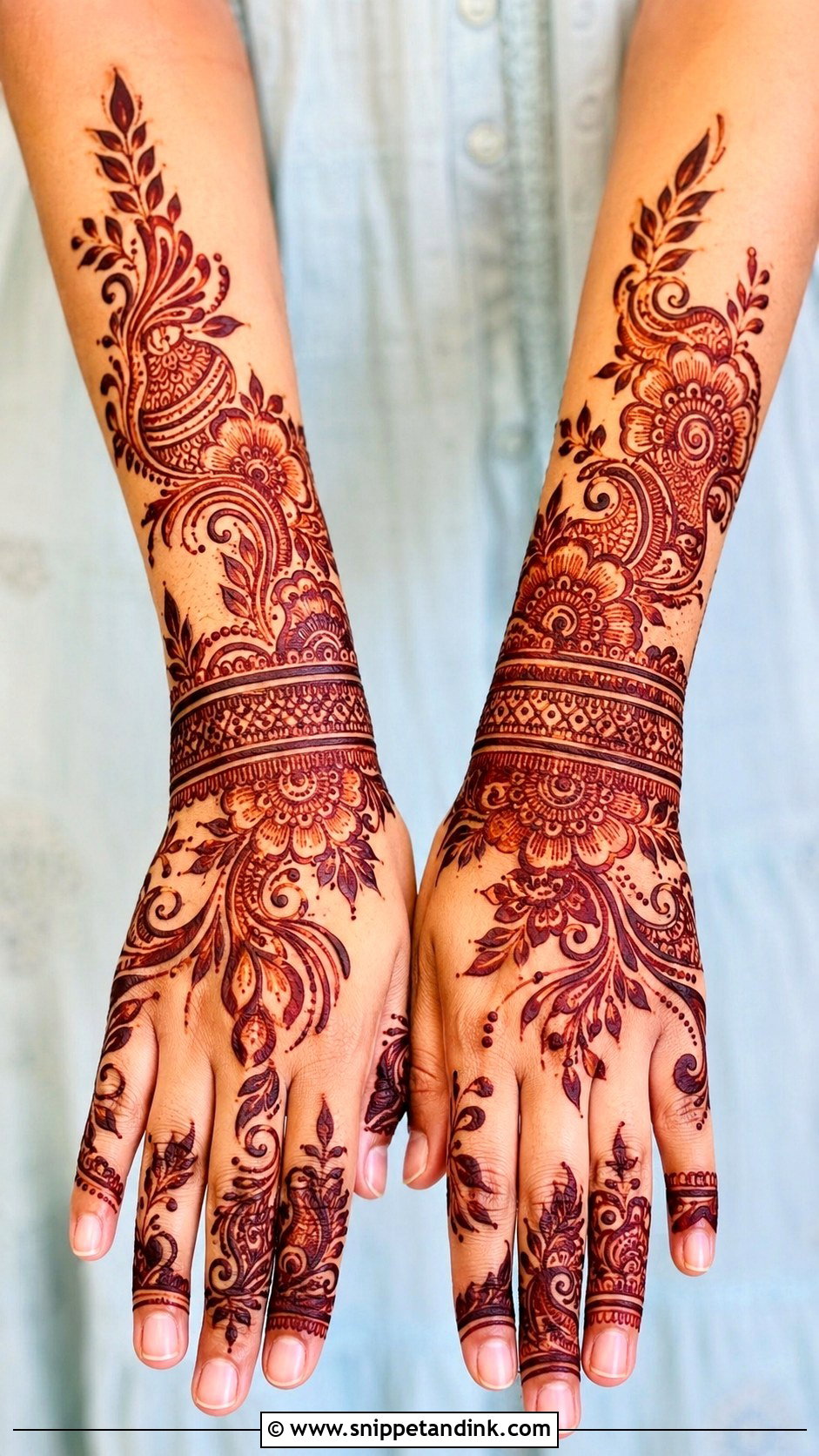 Full Hand Arabic Mehndi Design - Snippet and Ink - 35 Modern Arabic Mehndi Designs