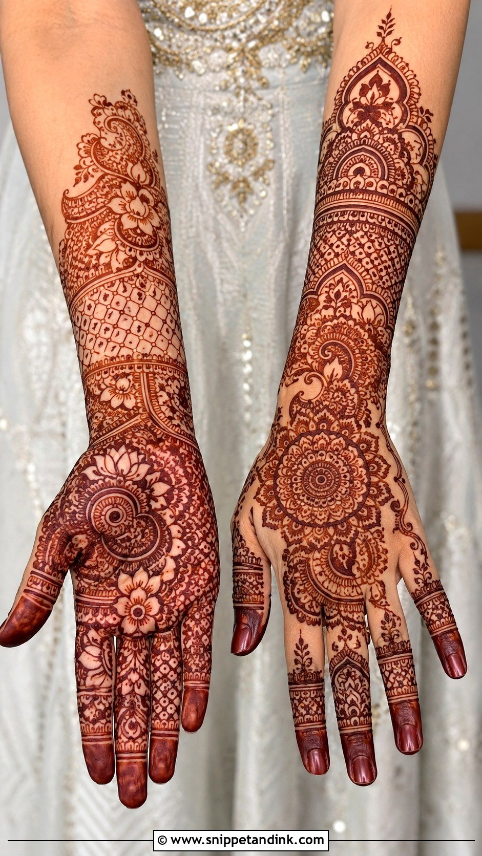Full Hand Back And Front Mehndi Design - Snippet and Ink - 35 Full Hand Mehndi Designs