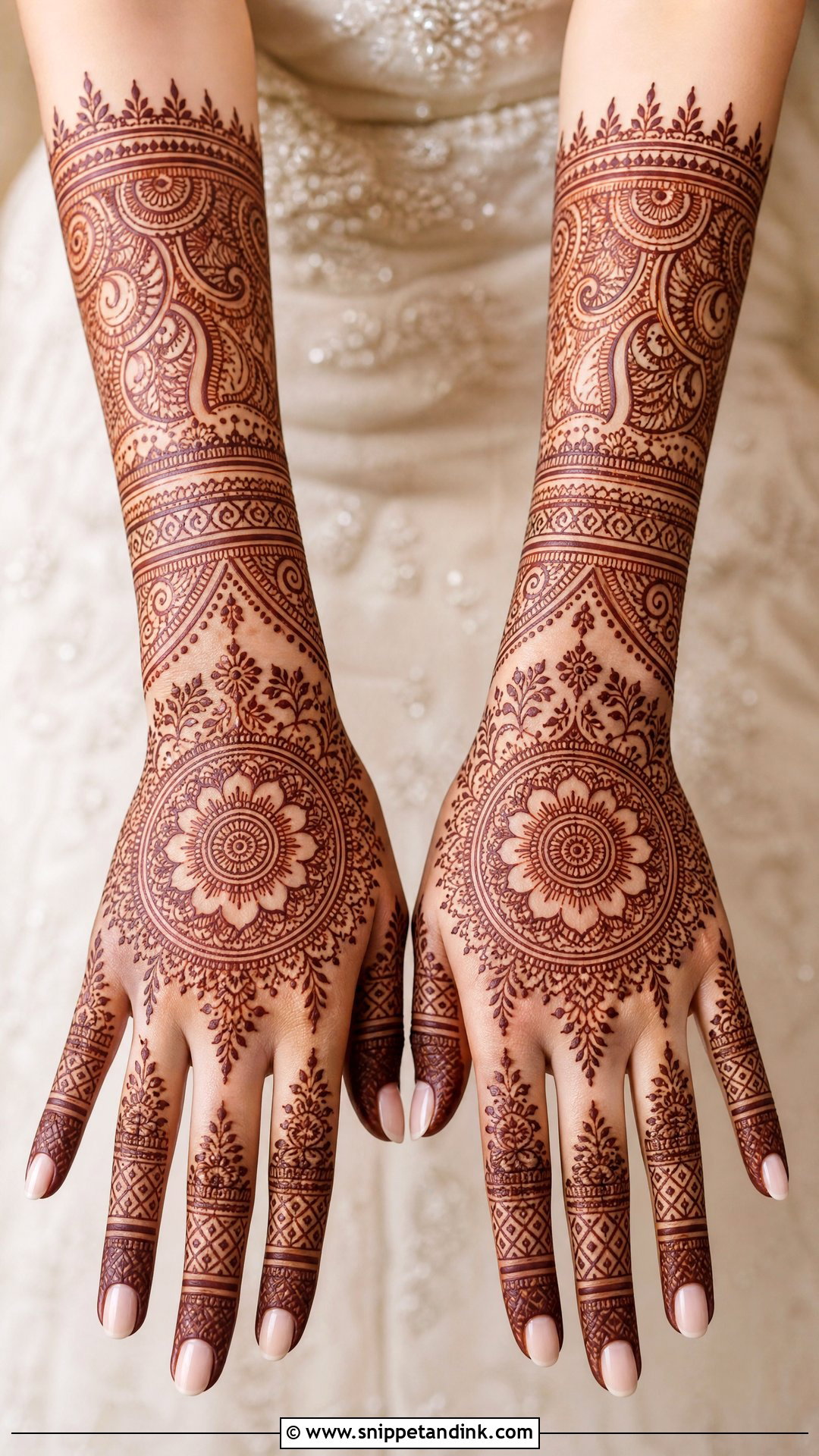 Full Hand Bridal Back Mehndi Design - Snippet and Ink - 25 New Bridal Back Full Hand Mehndi Designs
