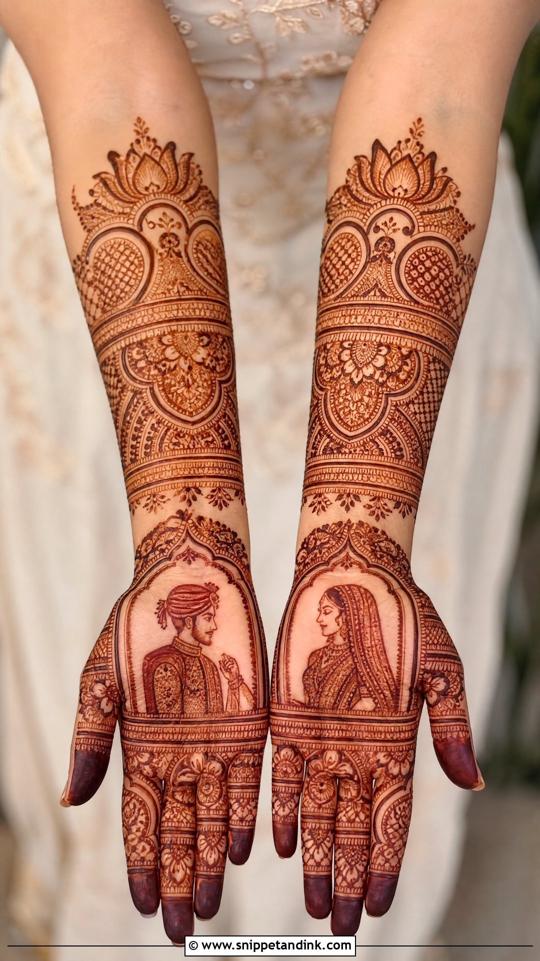 Full Hand Bridal Figure Mehndi - Snippet and Ink - 25 Bridal Figure Mehndi Designs