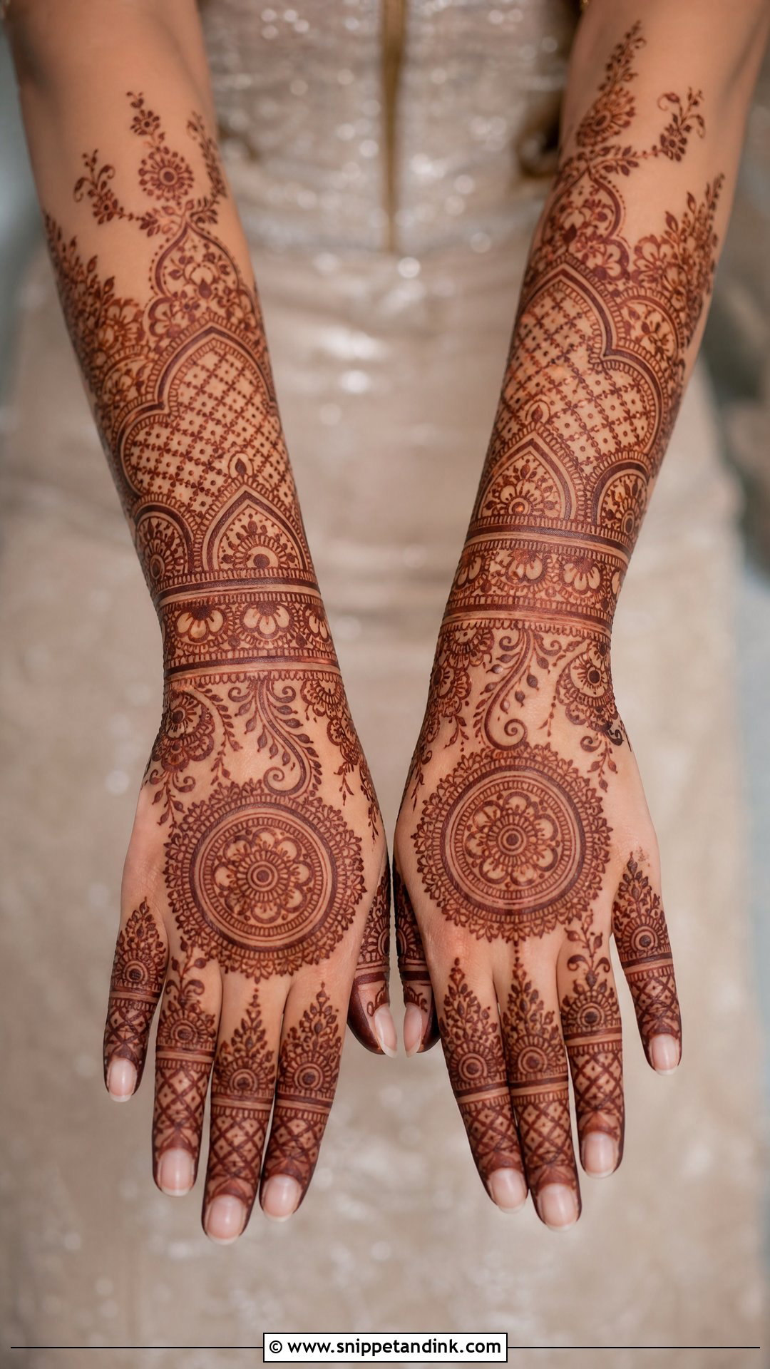 Full Hand Bridal Mehndi Back Side - Snippet and Ink - 25 Bridal Mehndi Designs Back Side