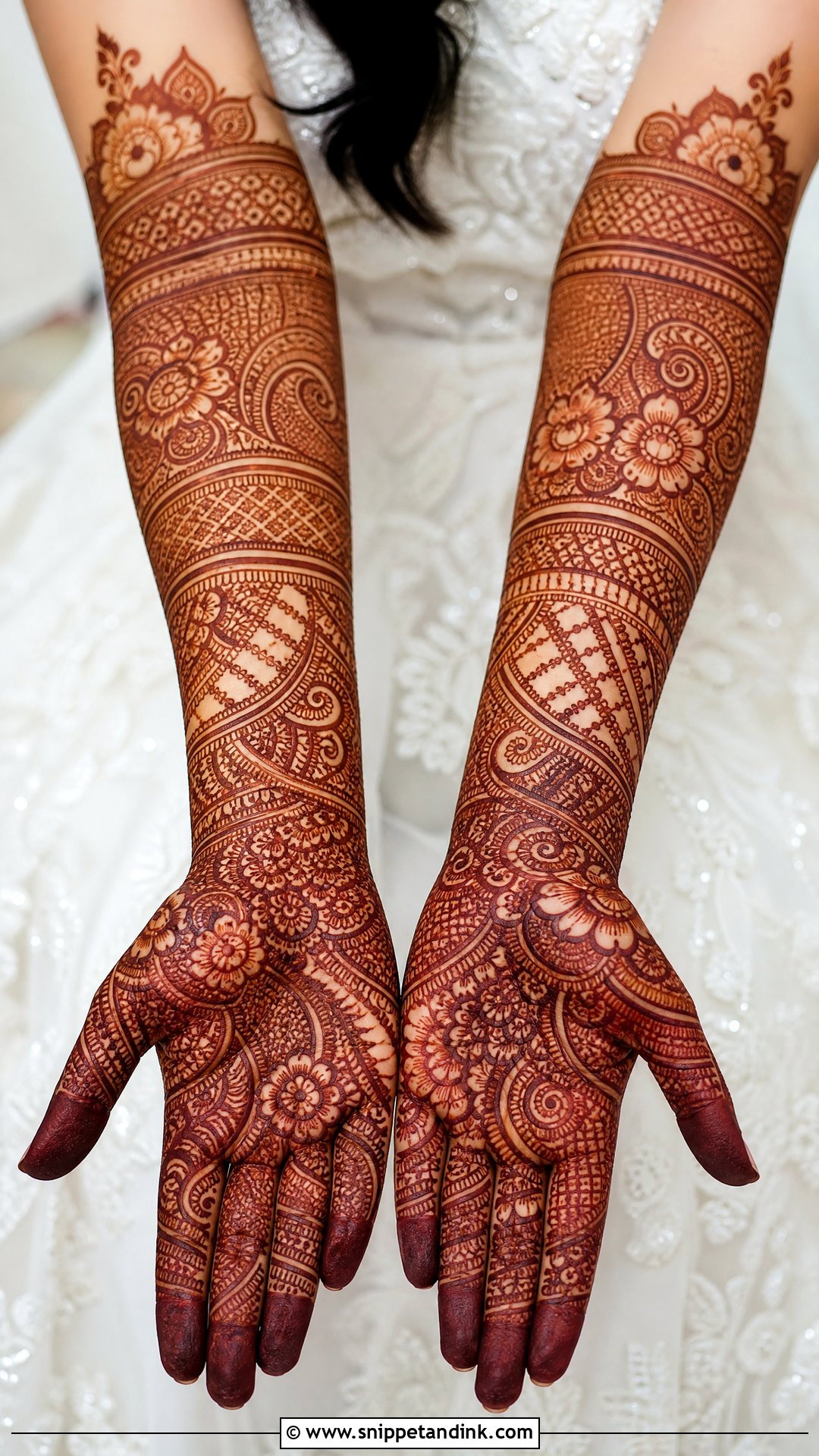 Full Hand Bridal Mehndi Design - Snippet and Ink - 20 Bridal Henna (Mehndi) Design Ideas