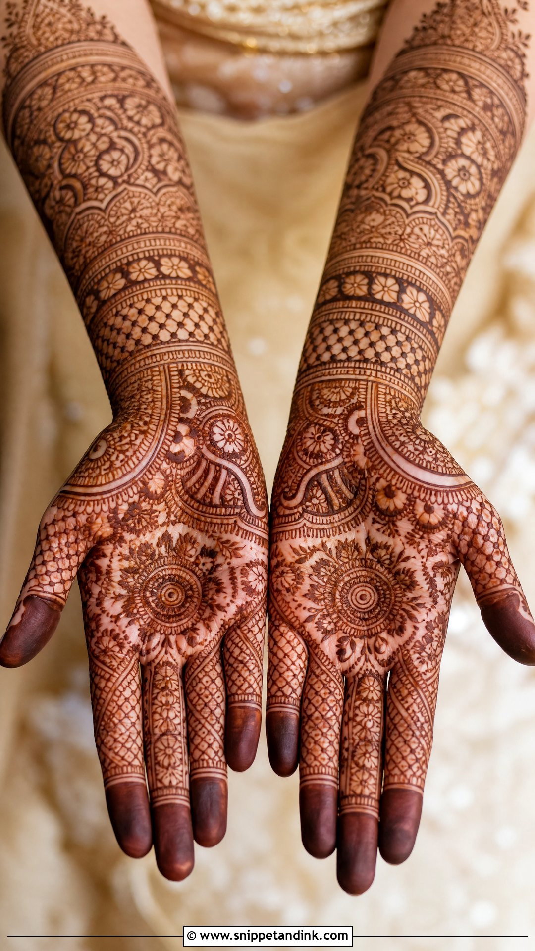 Full Hand Bridal Mehndi Design - Snippet and Ink - 20 Mehndi Design for Bridal Ideas