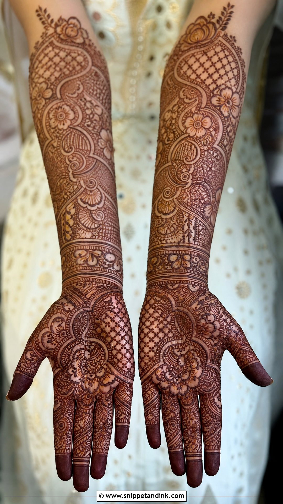 Full Hand Bridal Mehndi Design - Snippet and Ink - 20 Trending Bridal Mehndi Designs 2025