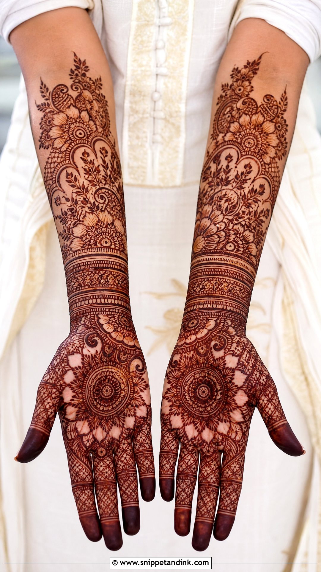 Full Hand Bridal Mehndi Design - Snippet and Ink - 25 Bridal Hand Mandhi Mehndi Design Ideas