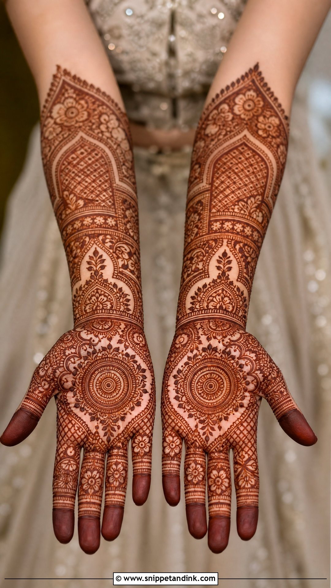 Full Hand Bridal Mehndi Design - Snippet and Ink - 20 Bridal Mehndi Art Designs