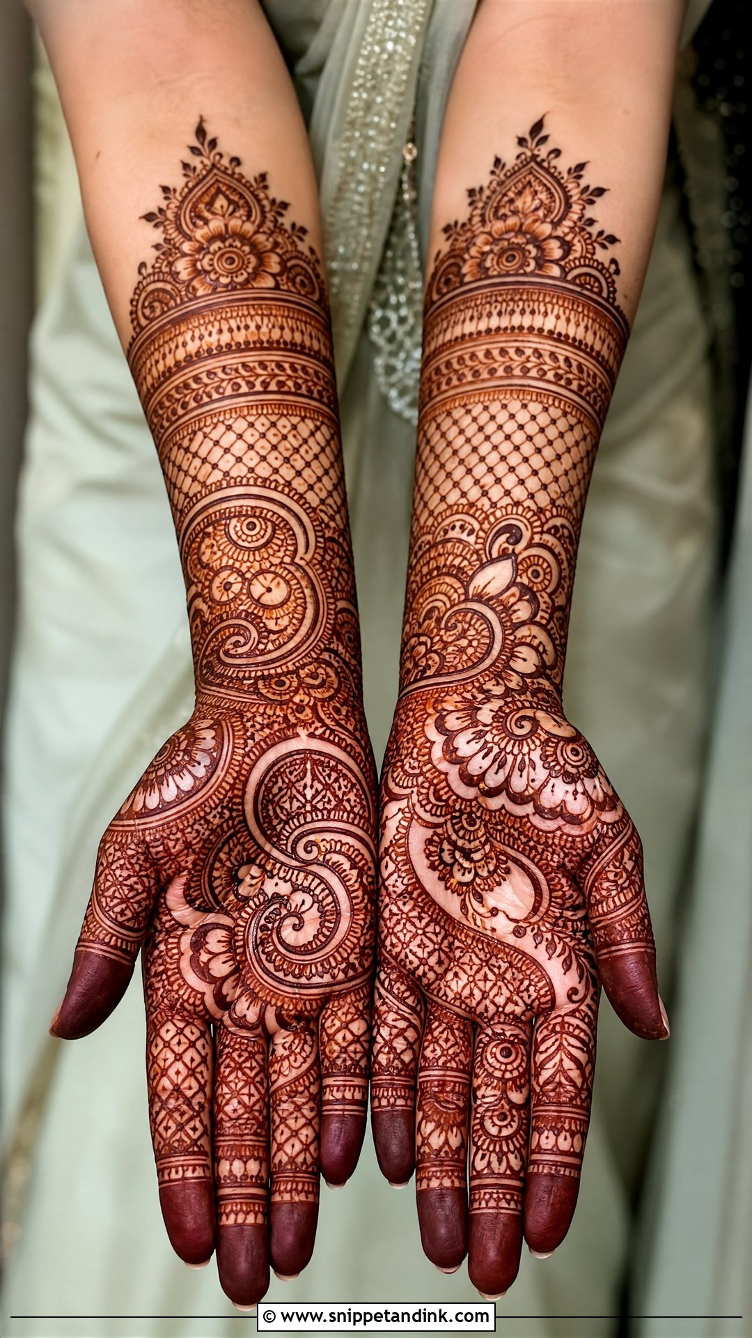 Full Hand Bridal Mehndi Design - Snippet and Ink - 30 Bridal Hands Mehndi Designs