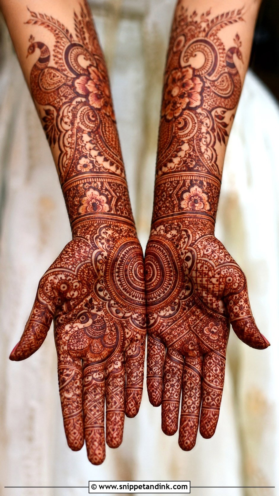 Full Hand Bridal Mehndi Design - Snippet and Ink - 35 Fancy Mehndi Designs