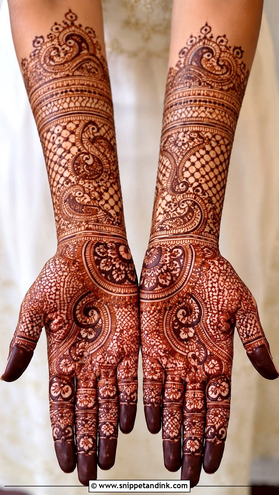 Full Hand Bridal Mehndi Design - Snippet and Ink - 35 Henna (Mehndi) Design Ideas