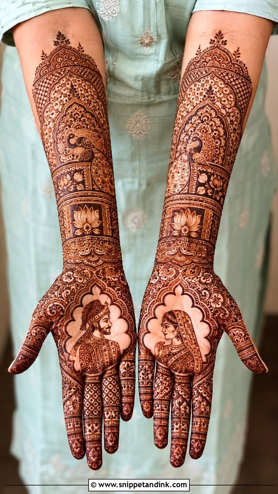 Full Hand Bridal Mehndi Design - Snippet and Ink - 35 Latest Mehndi Designs