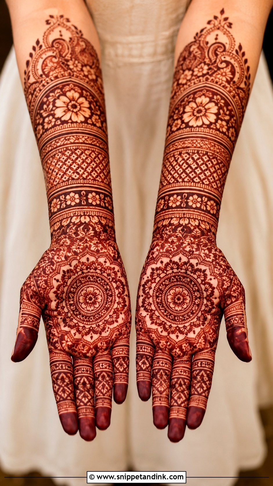 Full Hand Bridal Mehndi Design - Snippet and Ink - 35 Wedding Mehndi Designs