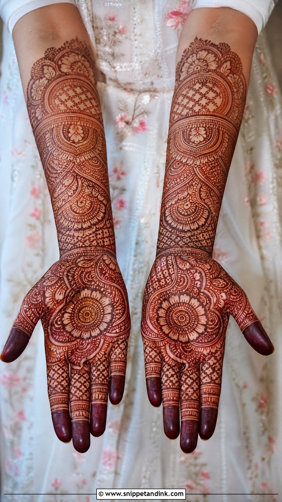 Full Hand Bridal Mehndi Design - Snippet and Ink - 20 Front Bridal Mehndi Designs