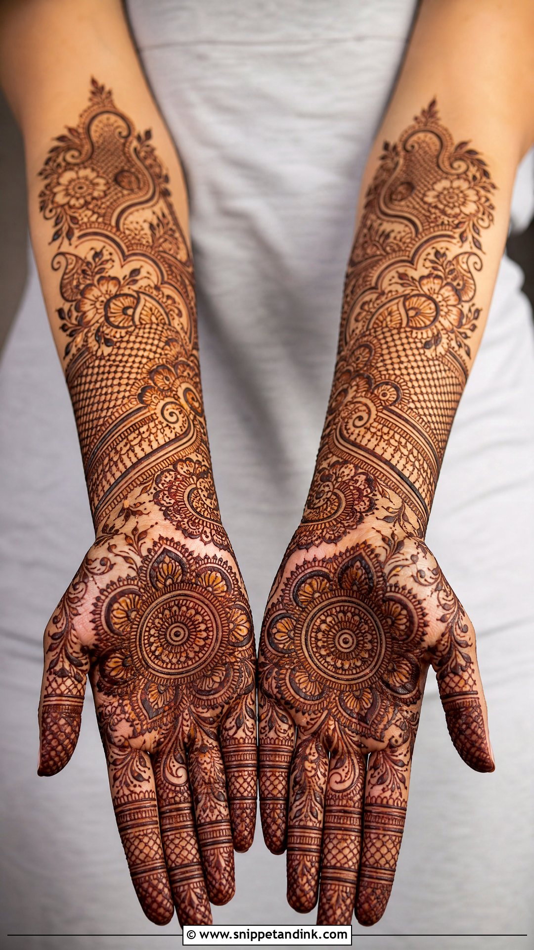 Full Hand Bridal Mehndi Design - Snippet and Ink - 20 Marriage Mehndi Designs