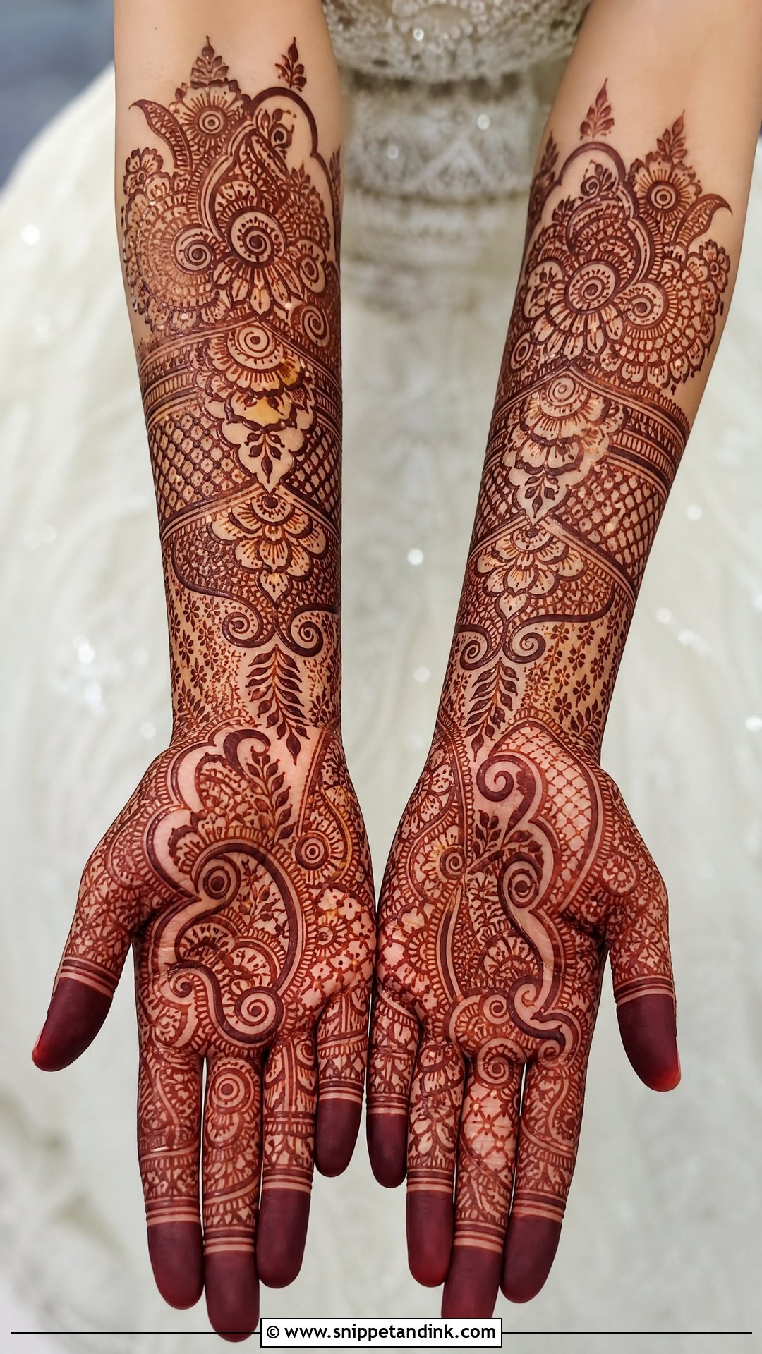 Full Hand Bridal Mehndi Design - Snippet and Ink - 20 Aesthetic Bridal Mehndi Designs