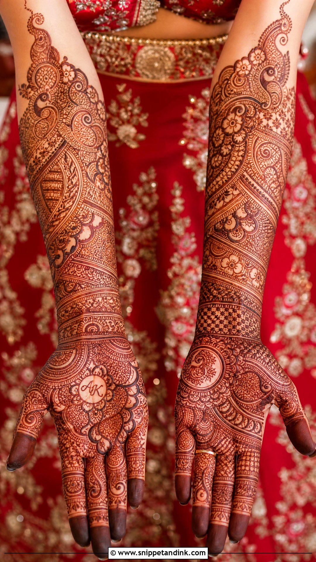 Full Hand Bridal Mehndi For Red Lehenga - Snippet and Ink - 20 Bridal Mehndi Designs Dress