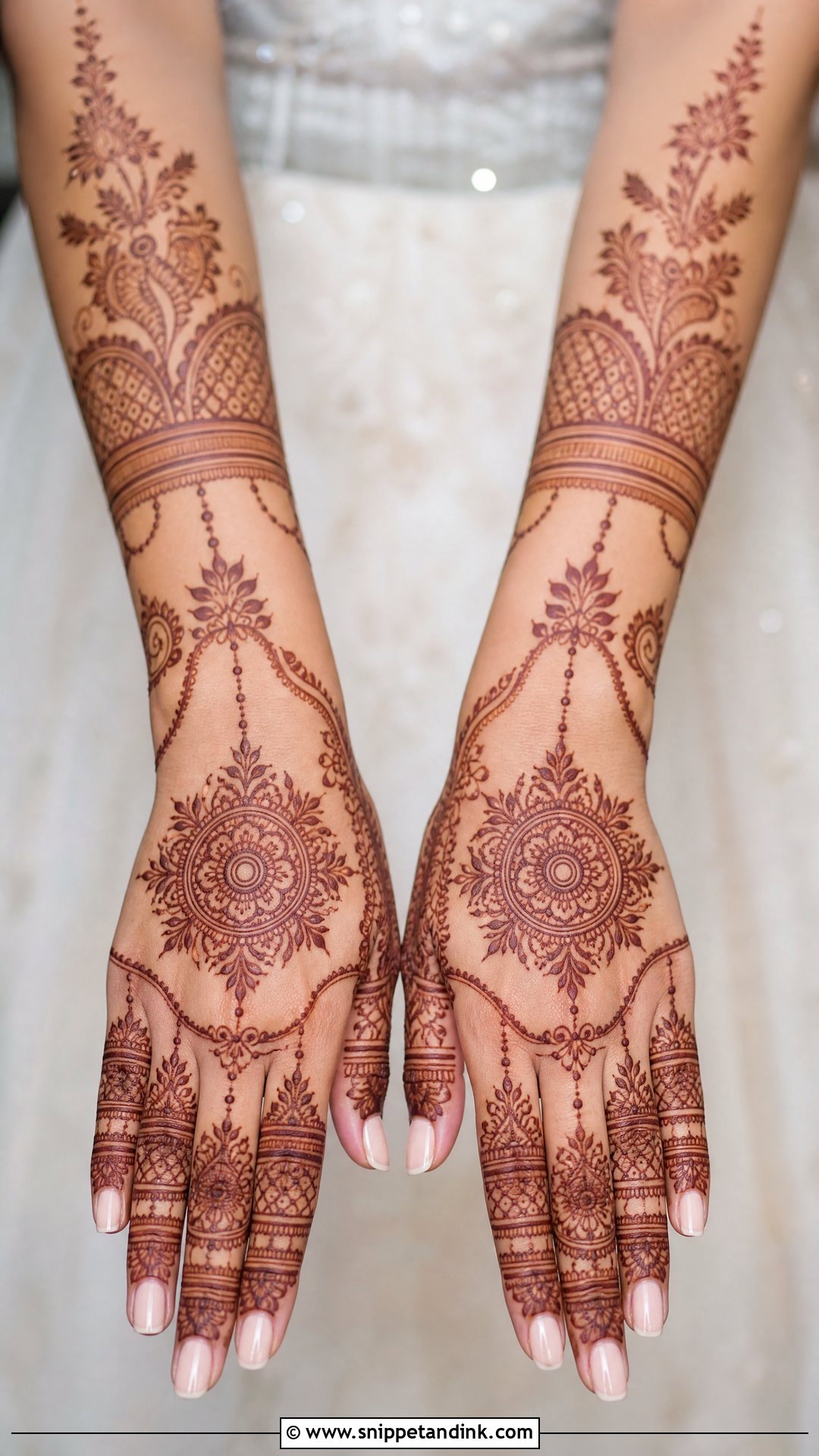 Full Hand Bridal Mehndi With Bracelet Design - Snippet and Ink - 20 Full Bridal Mehndi Designs