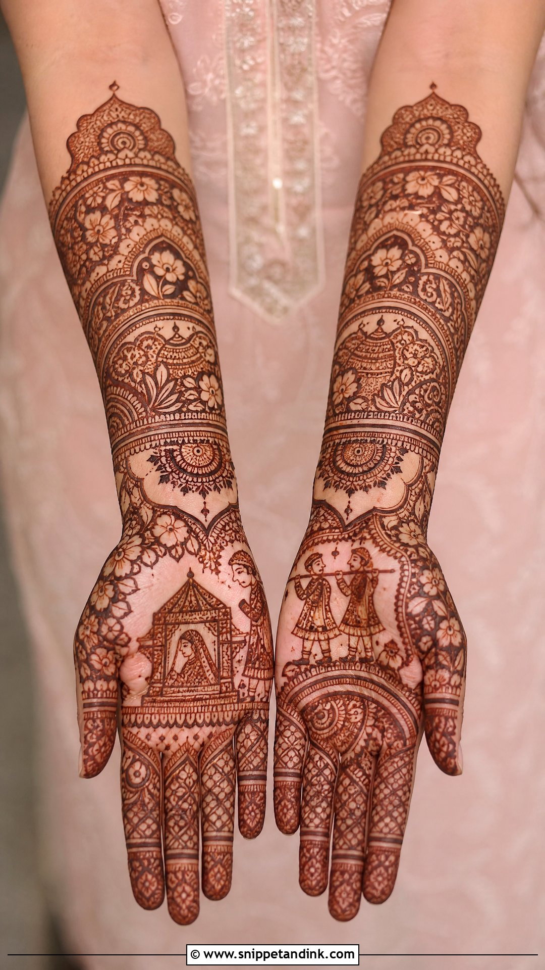 Full Hand Bridal Mehndi With Doli Design - Snippet and Ink - 20 Full Bridal Mehndi Designs