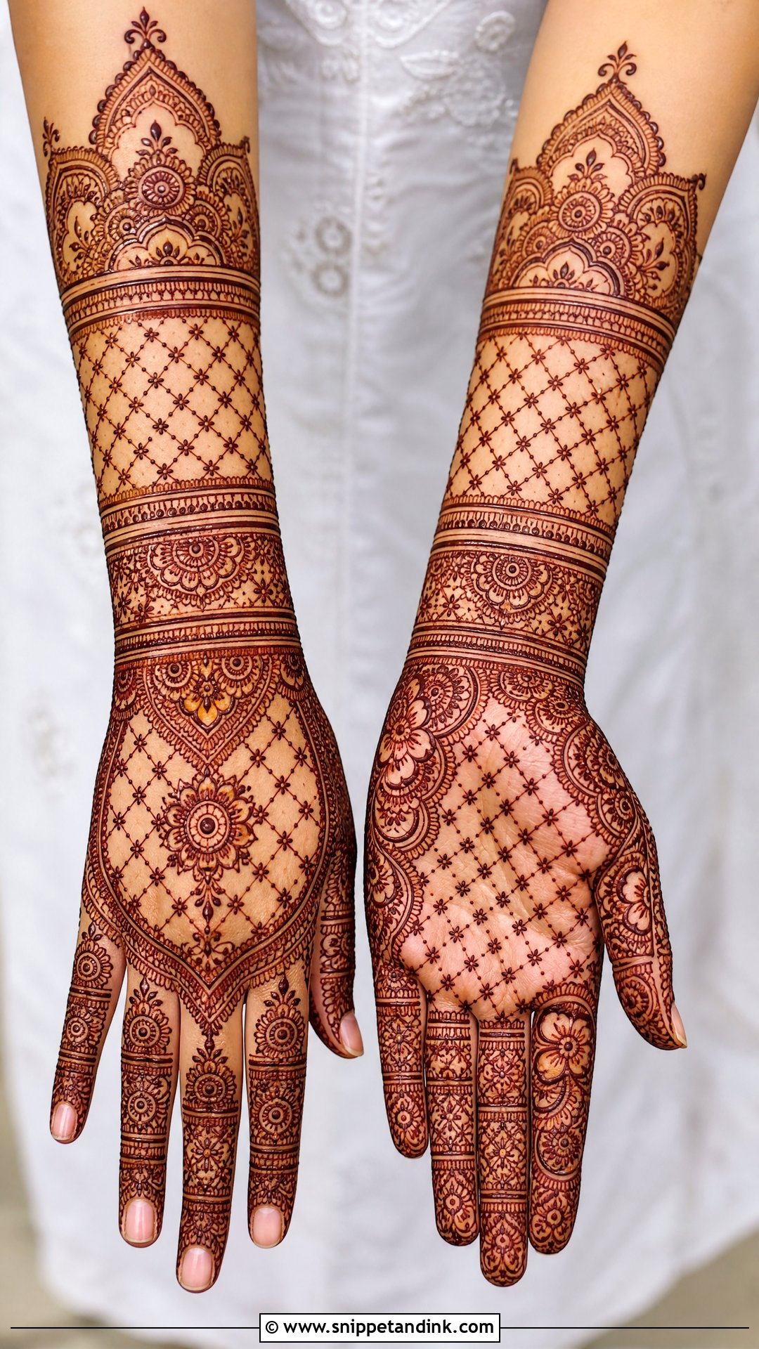 Full Hand Bridal Mehndi With Jaali Design - Snippet and Ink - 20 Full Bridal Mehndi Designs