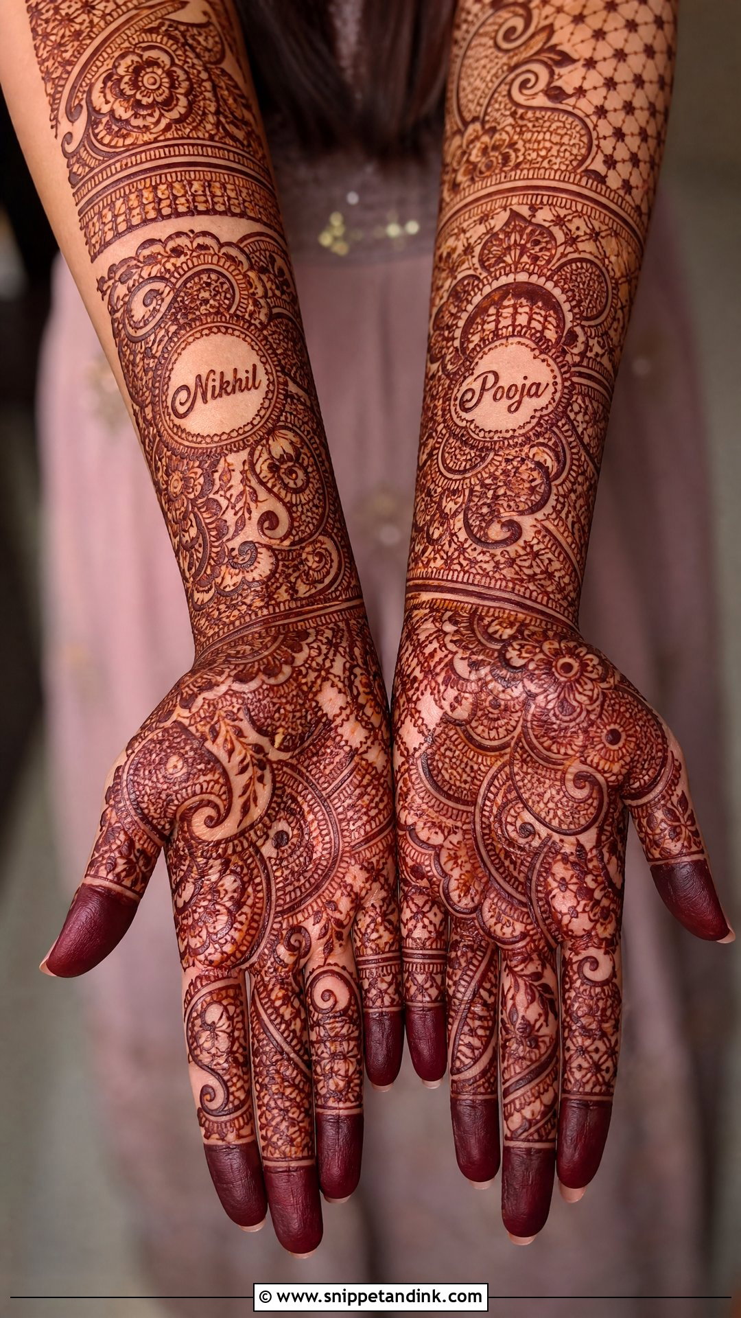 Full Hand Bridal Name Mehndi Design - Snippet and Ink - 20 Bridal Name Mehndi Designs
