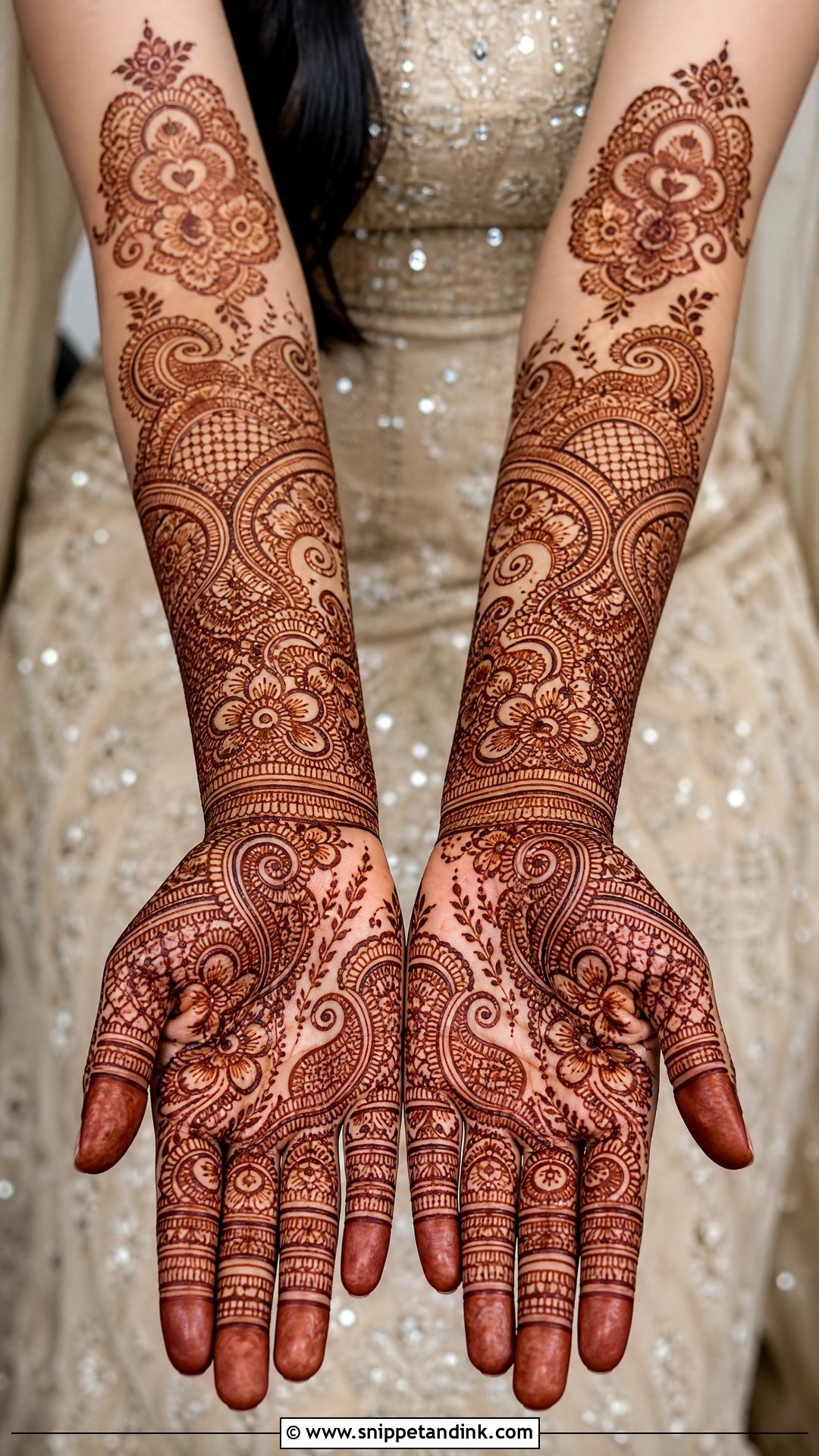 Full Hand Bridal Sister Mehndi Design - Snippet and Ink - 25 Bridal Sister Mehndi Design Ideas