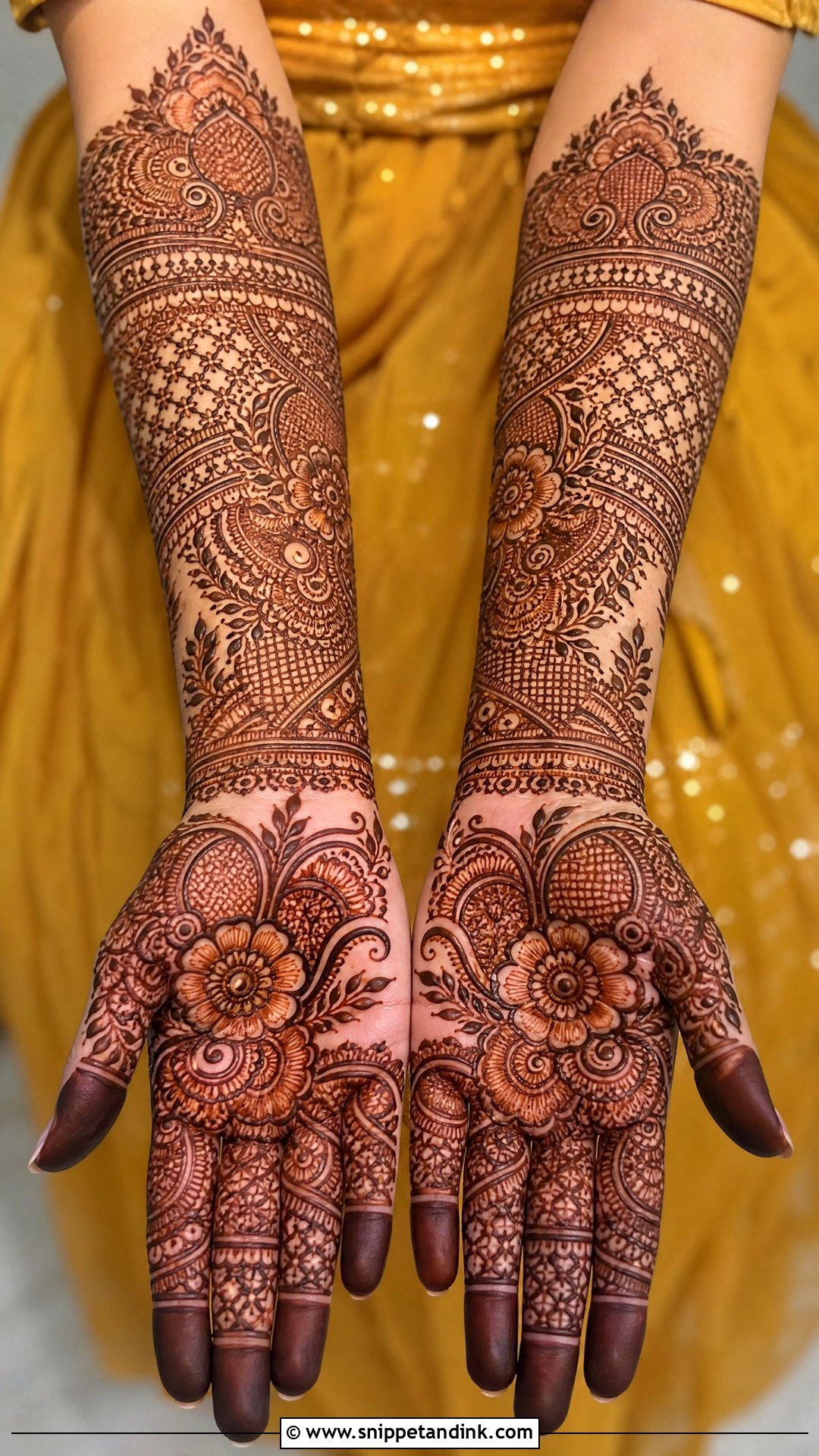 Full Hand Bunches Mehndi Design - Snippet and Ink - 25 Bunches Mehndi Design Ideas