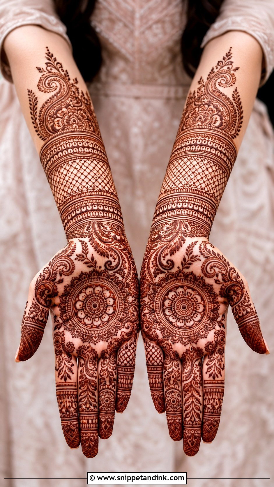 Full Hand Circle Mehndi Design - Snippet and Ink - 35 Circle Mehndi Designs