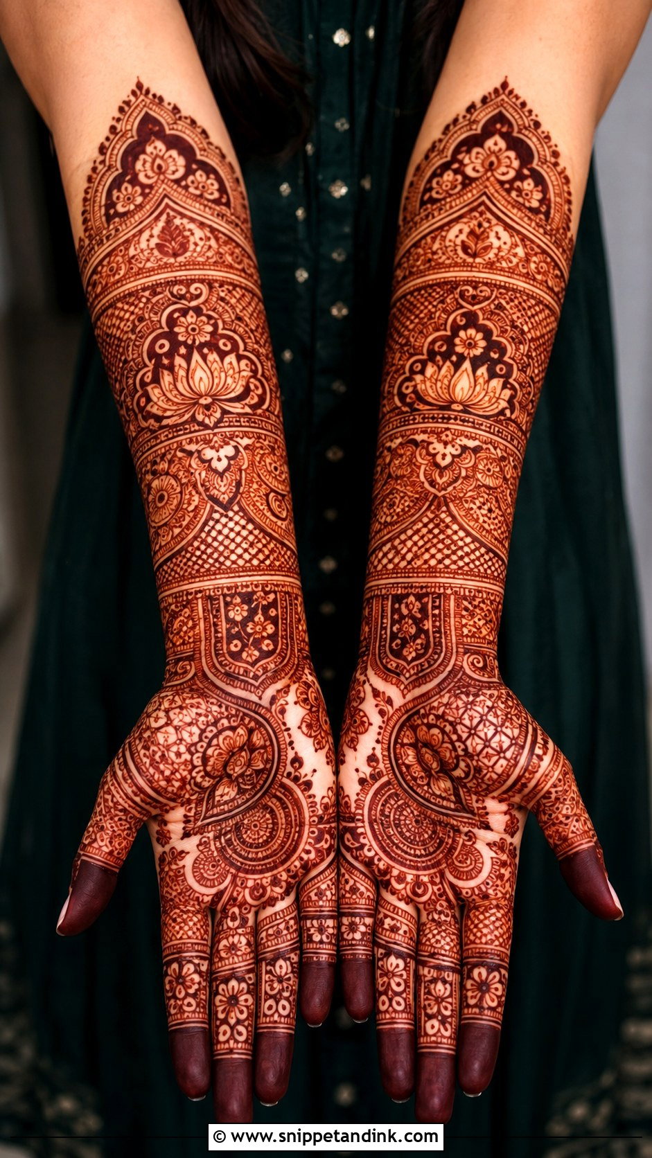 Full Hand Dulhan Mehndi Design - Snippet and Ink - 35 Dulhan Mehndi Designs