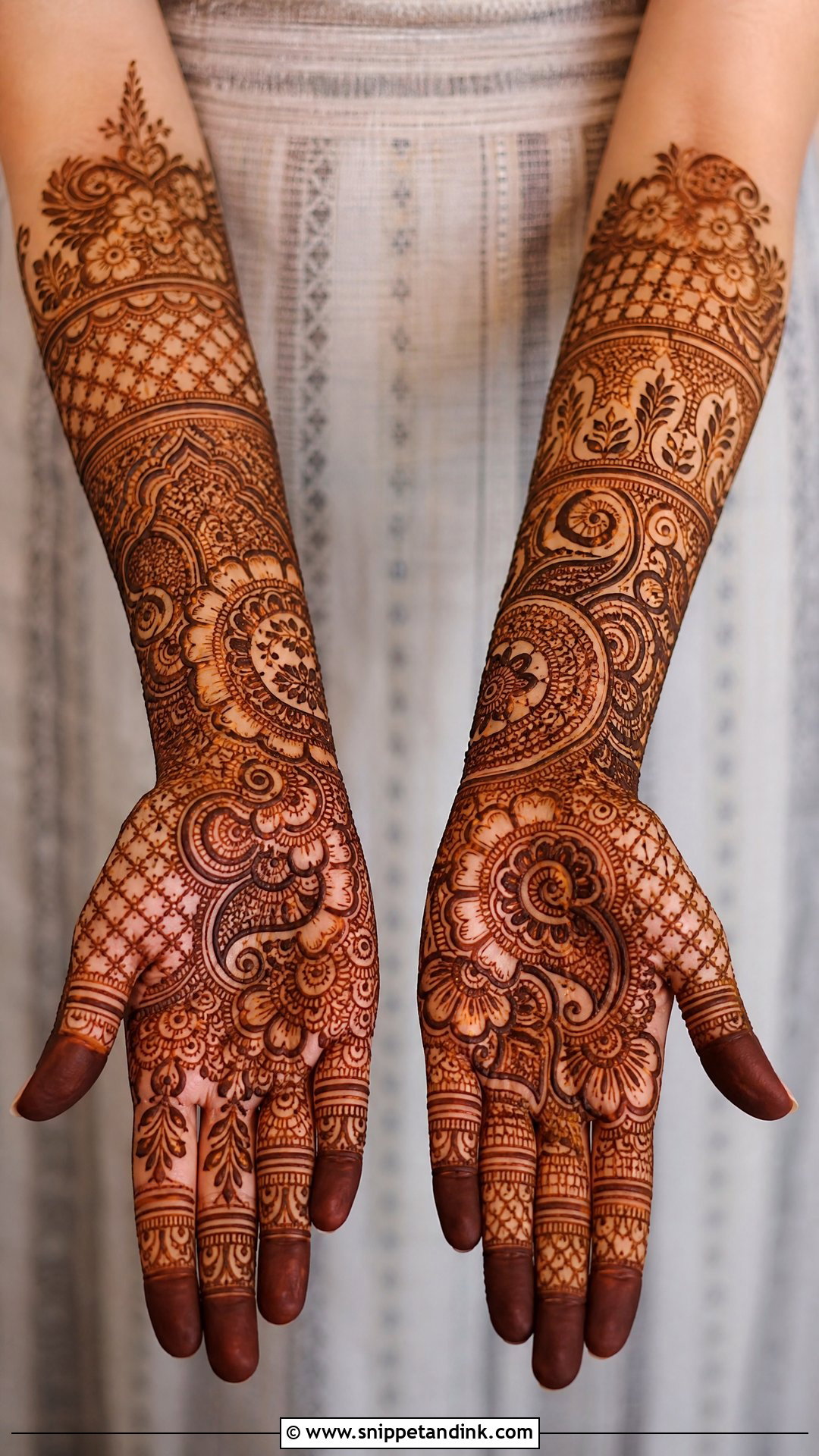 Full Hand Engagement Mehndi Design - Snippet and Ink - 20 Latest Mehndi Designs for Engagement