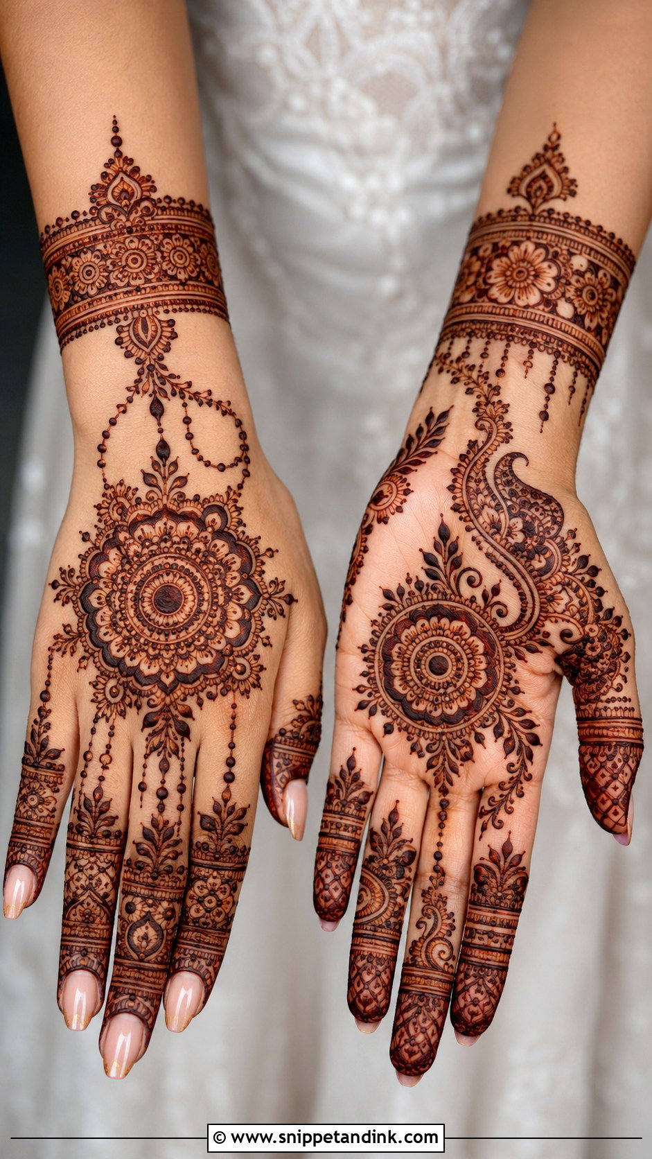 Full Hand Engagement Mehndi Design - Snippet and Ink - 35 Latest Full Hand Mehndi Designs