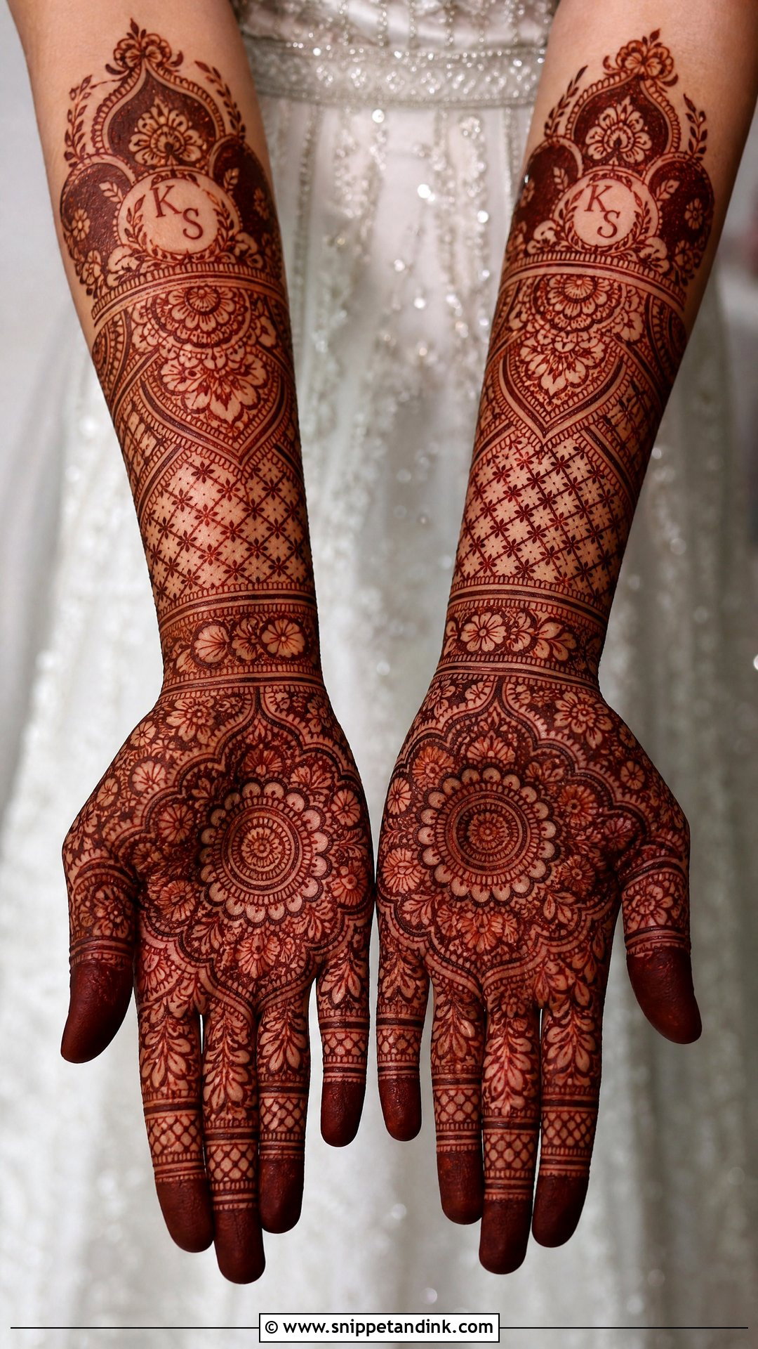 Full Hand Engagement Mehndi Design - Snippet and Ink - 20 Unique Engagement Mehndi Designs for Bride