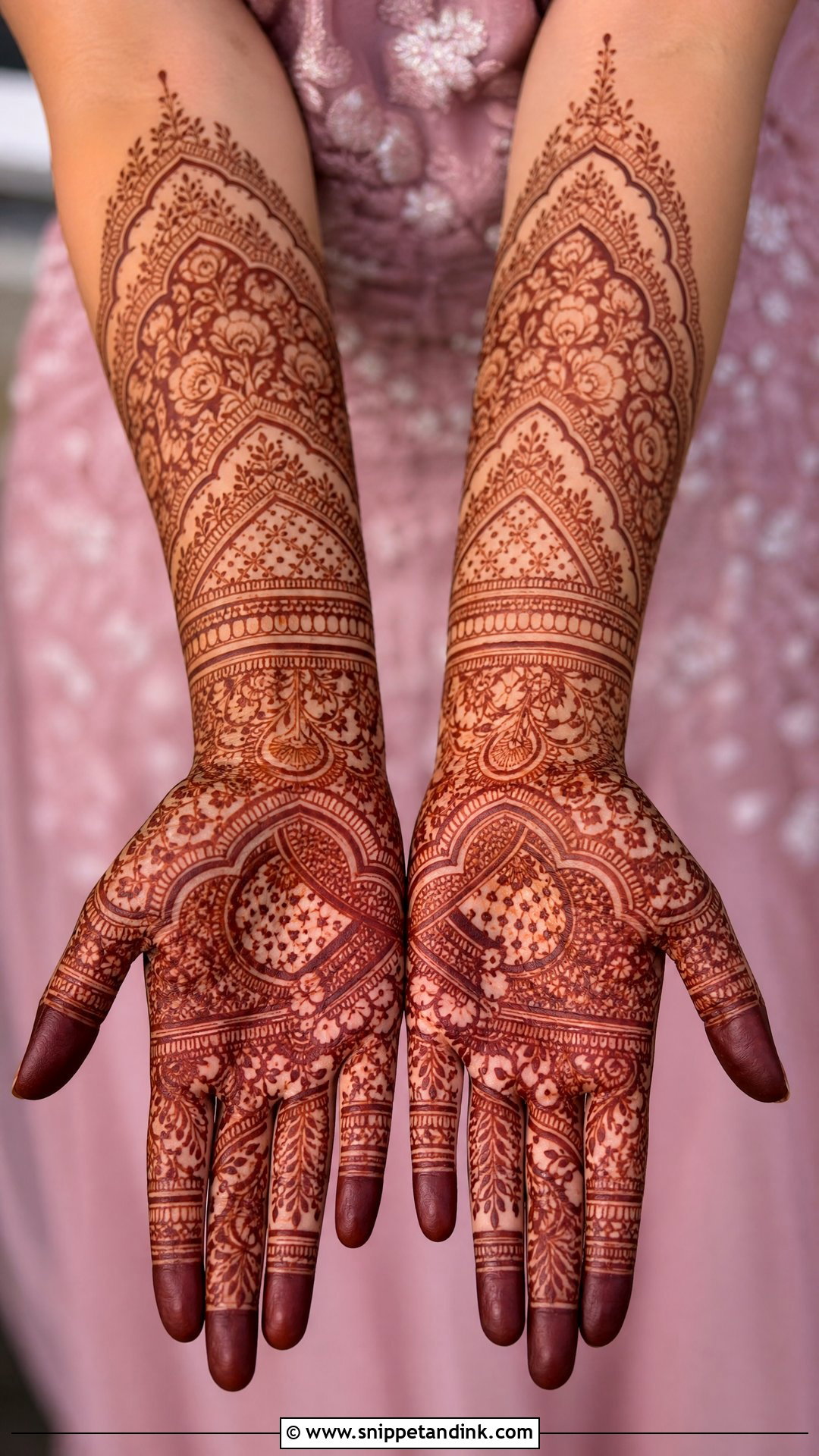 Full Hand Engagement Mehndi Design - Snippet and Ink - 30 Engagement Mehndi Design Ideas