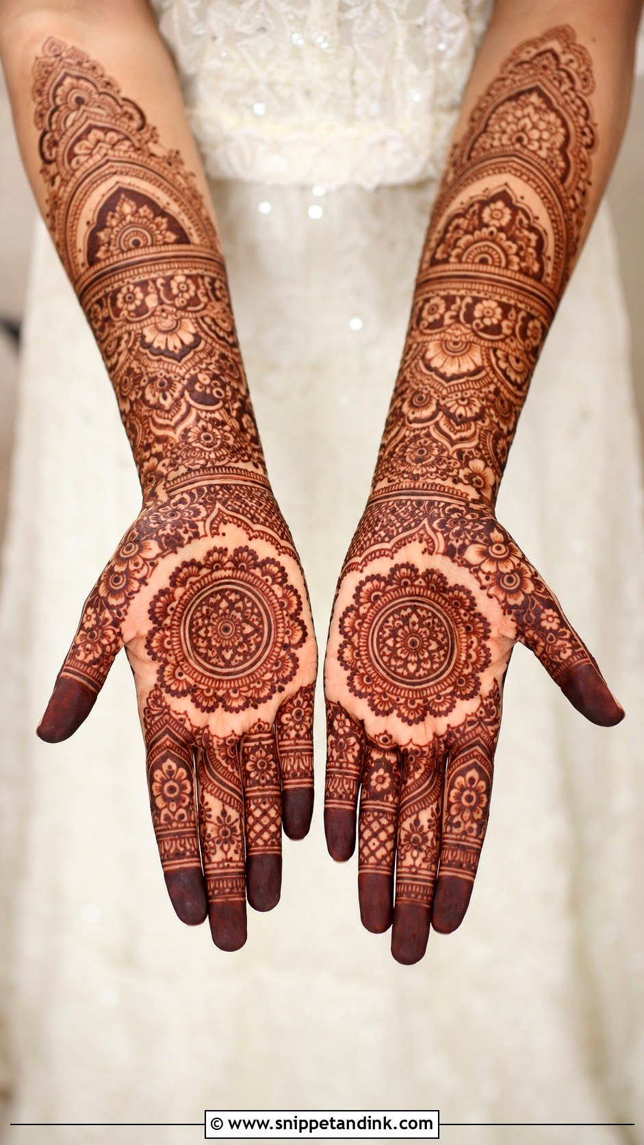 Full Hand Engagement Mehndi Design - Snippet and Ink - 30 Engagement Mehndi Designs for Bride