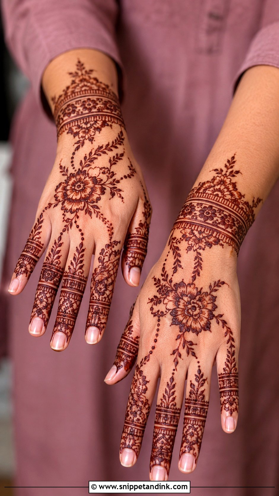 Full Hand Engagement Mehndi Design - Snippet and Ink - 30 Full Mehndi Designs