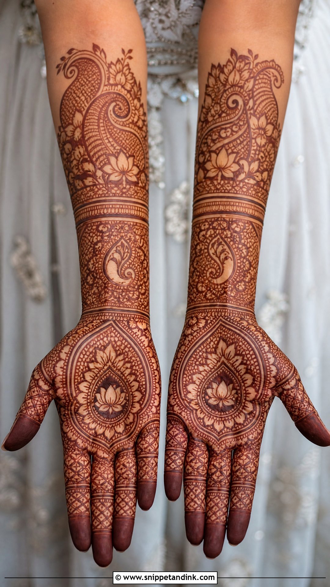 Full Hand Engagement Mehndi Design - Snippet and Ink - 30 Mehndi Designs for Engagement Brides