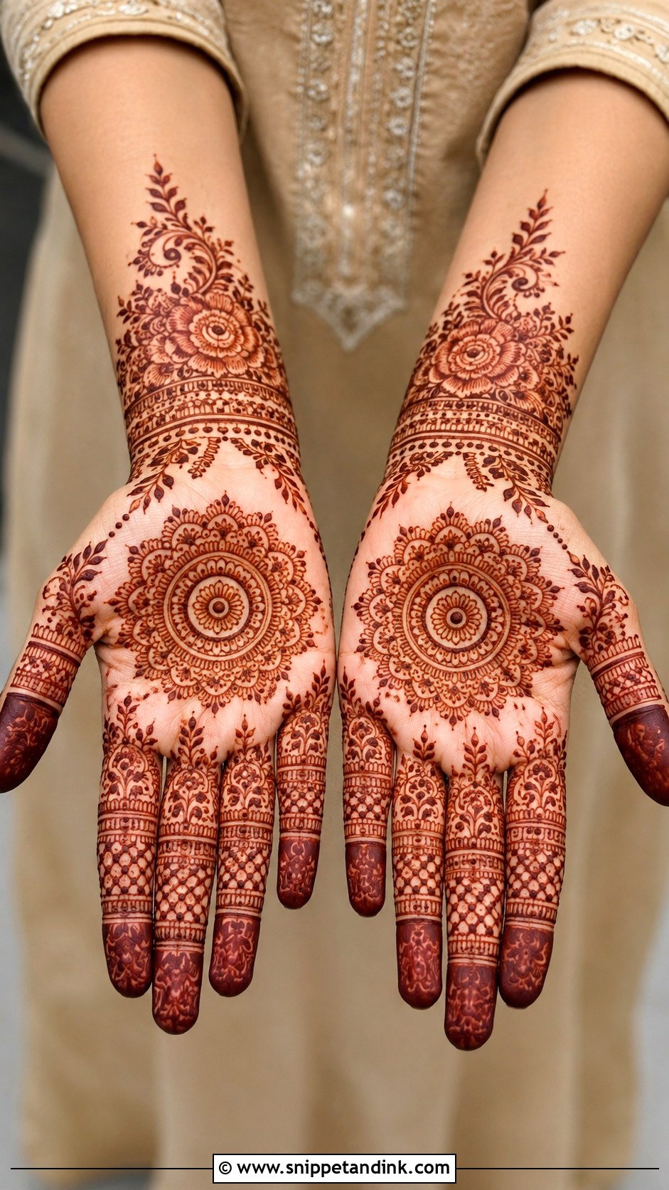 Full Hand Finger Heavy Mehndi Design - Snippet and Ink - 30 Full Mehndi Designs