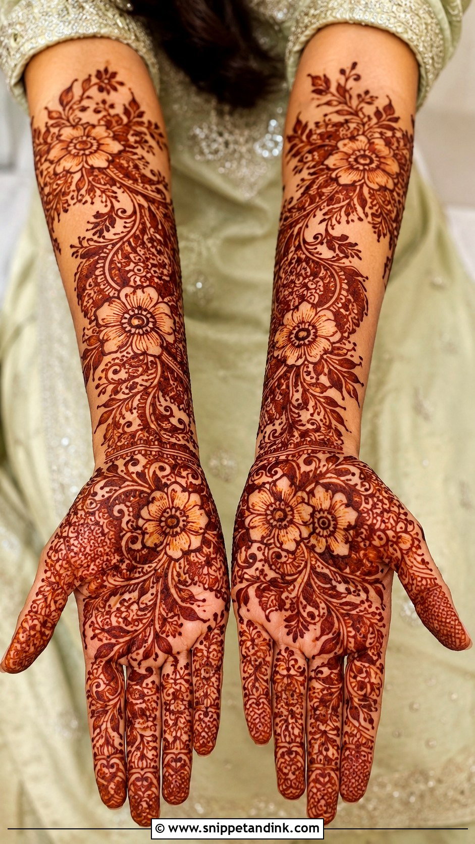 Full Hand Floral Mehndi Design - Snippet and Ink - 35 Floral Mehndi Designs