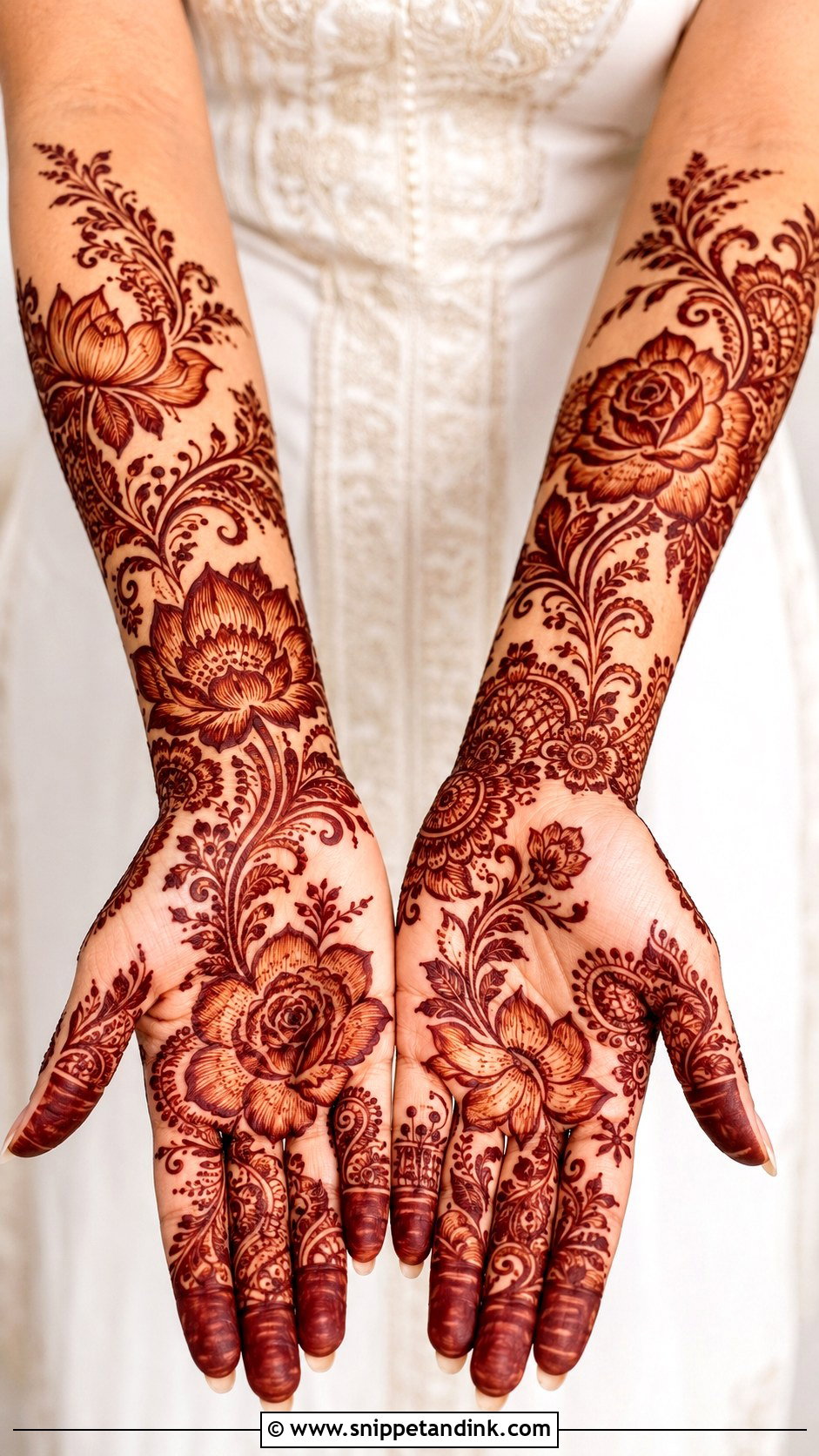 Full Hand Floral Mehndi Design - Snippet and Ink - 35 Full Hand Mehndi Designs
