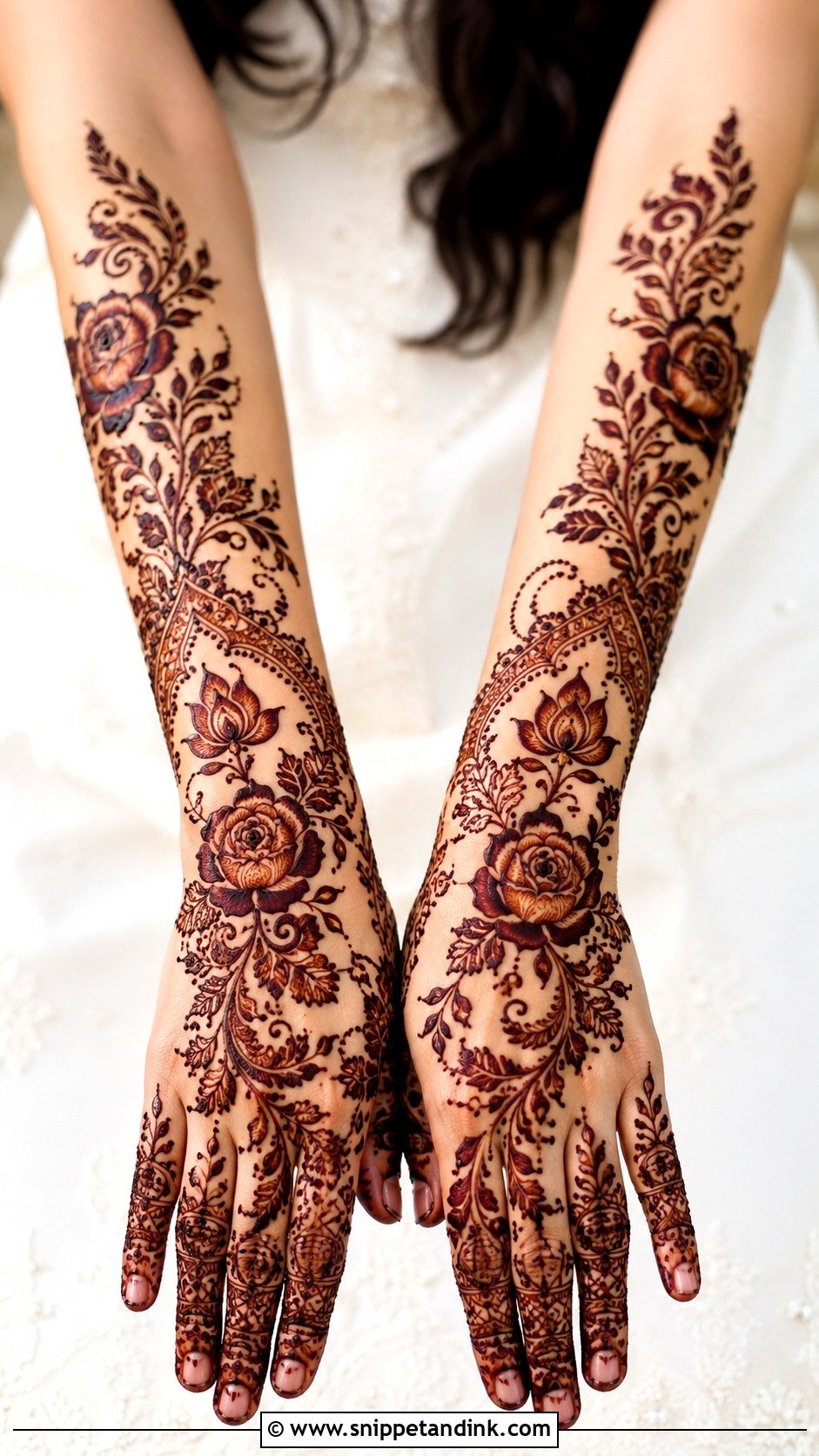 Full Hand Floral Mehndi Design - Snippet and Ink - 35 Latest Full Hand Mehndi Designs