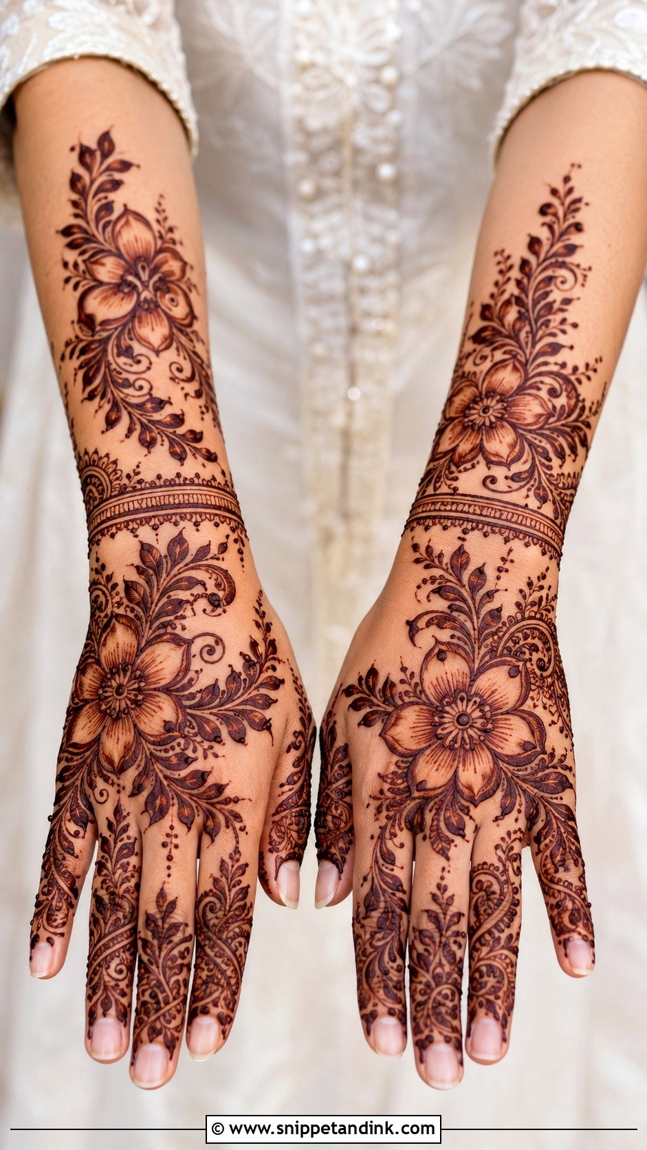 Full Hand Floral Mehndi Design - Snippet and Ink - 30 Full Mehndi Designs