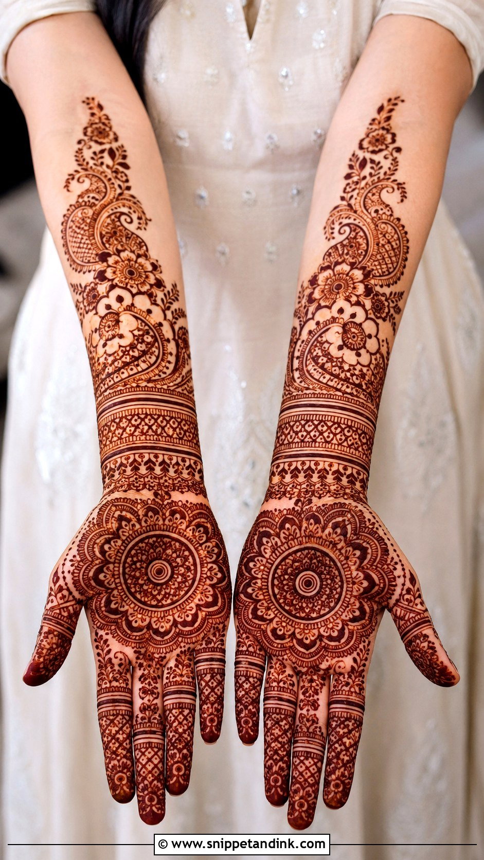 Full Hand Forearm Mehndi Design - Snippet and Ink - 30 Full Mehndi Designs