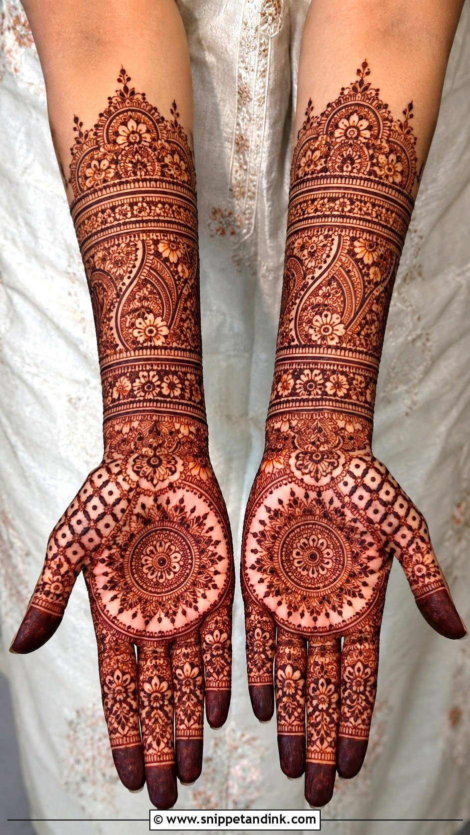 Full Hand Front Mehndi Design - Snippet and Ink - 35 Front Mehndi Designs