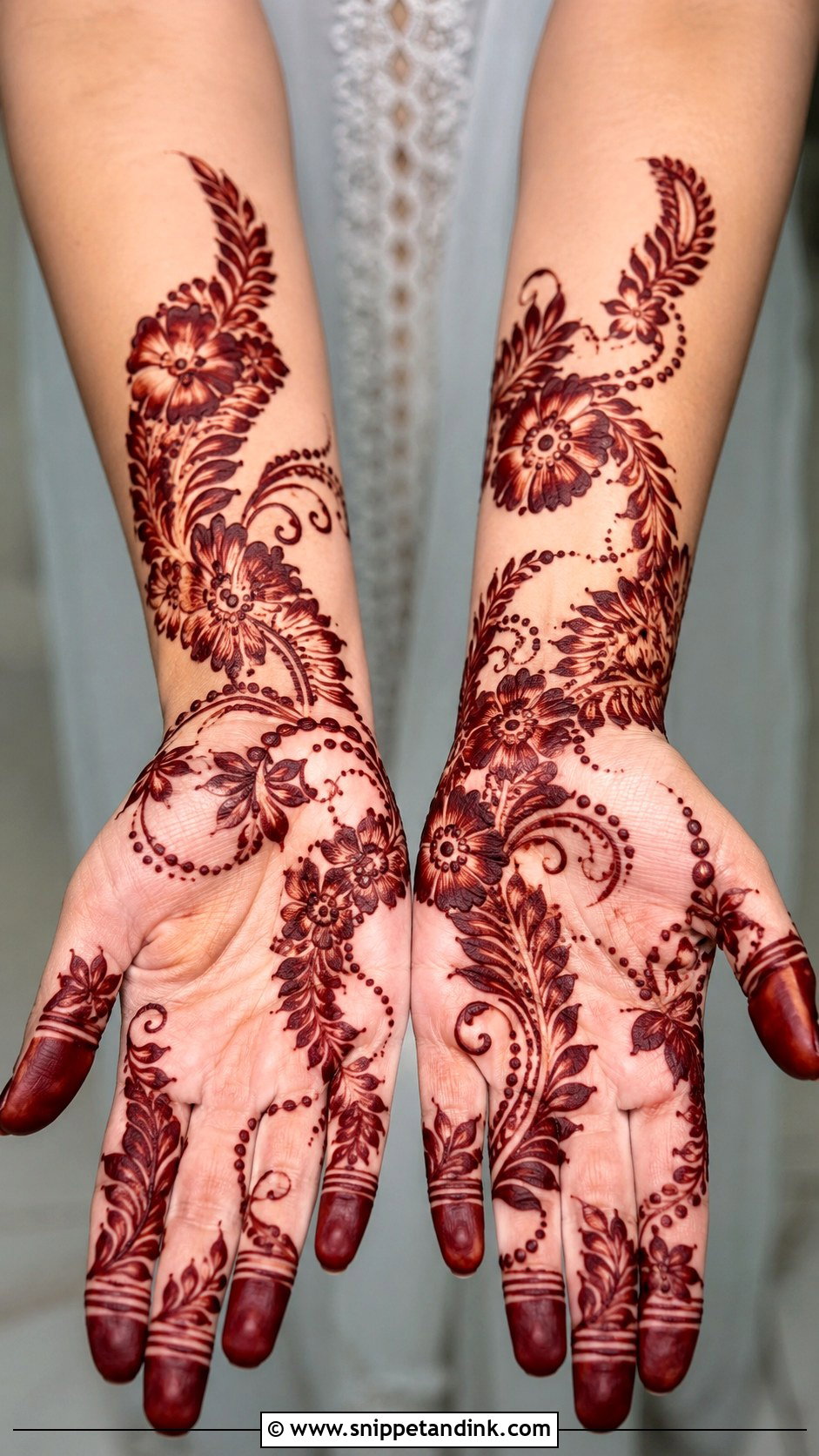 Full Hand Gulf Mehndi Design - Snippet and Ink - 35 Latest Full Hand Mehndi Designs
