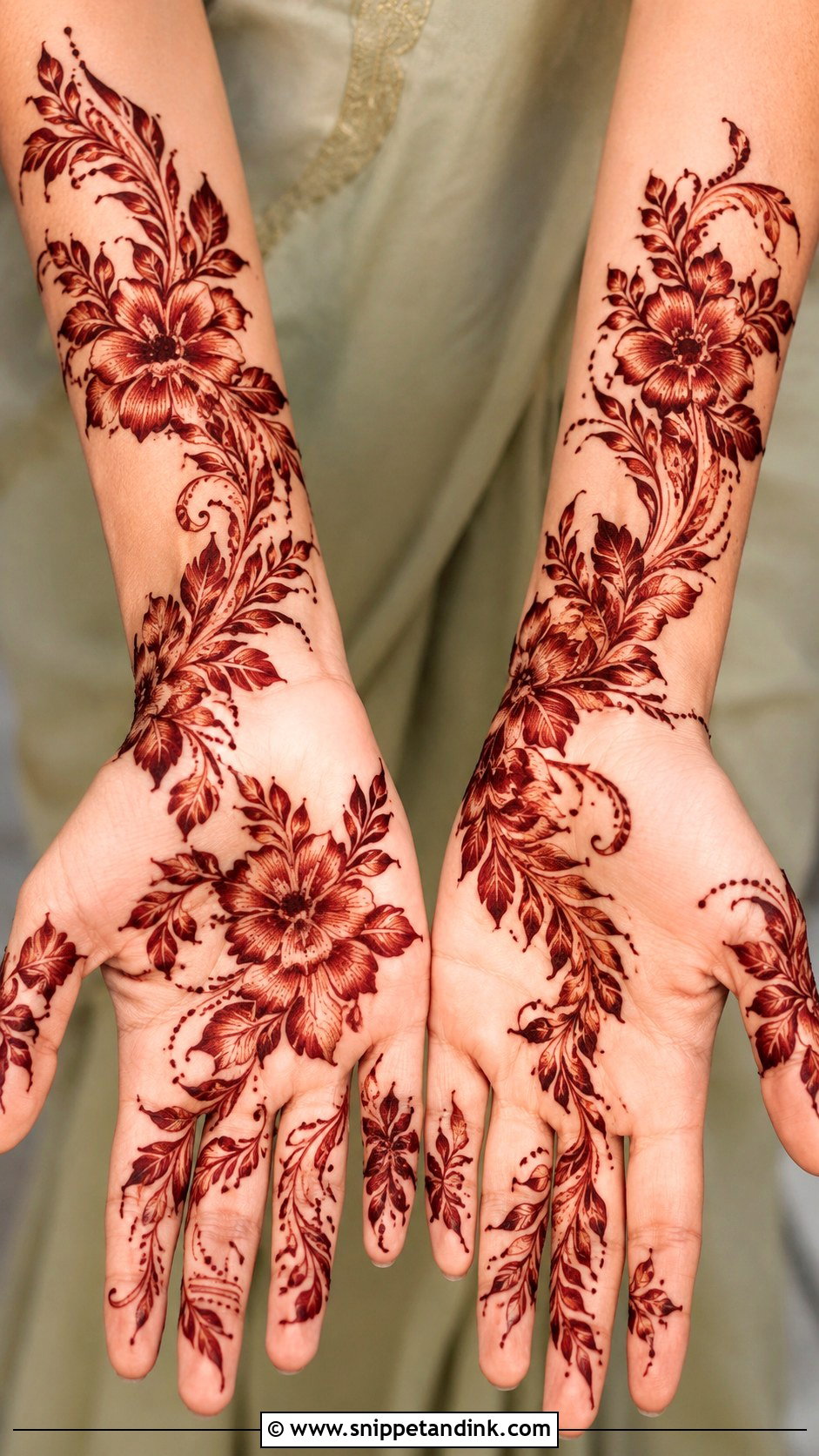 Full Hand Gulf Mehndi Design - Snippet and Ink - 30 Full Mehndi Designs